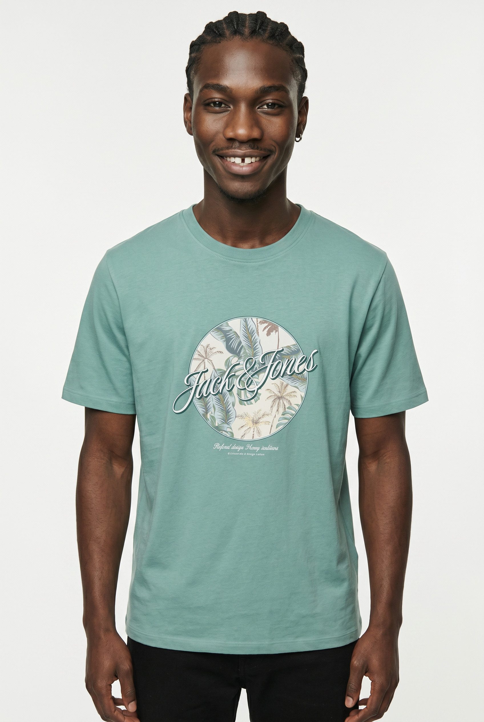 Jack & Jones Rundhalsshirt JJHONOLULU SHAPE TEE SS CREW NECK Baumwolle, regular fit