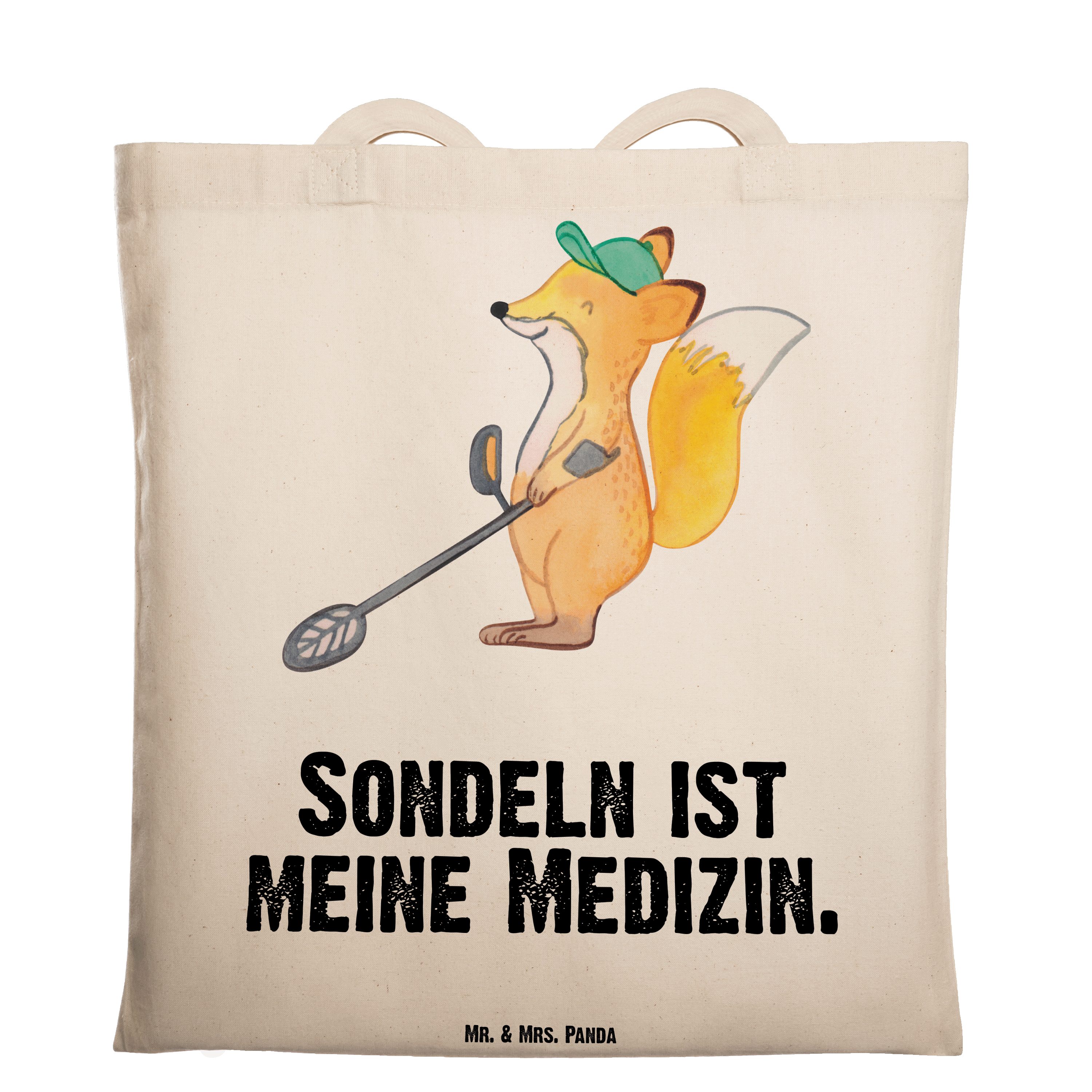 Mr. & Mrs. Panda Tragetasche Fuchs Metalldetektor Medizin - Transparent - Geschenk, Sondengänger, (1-tlg)