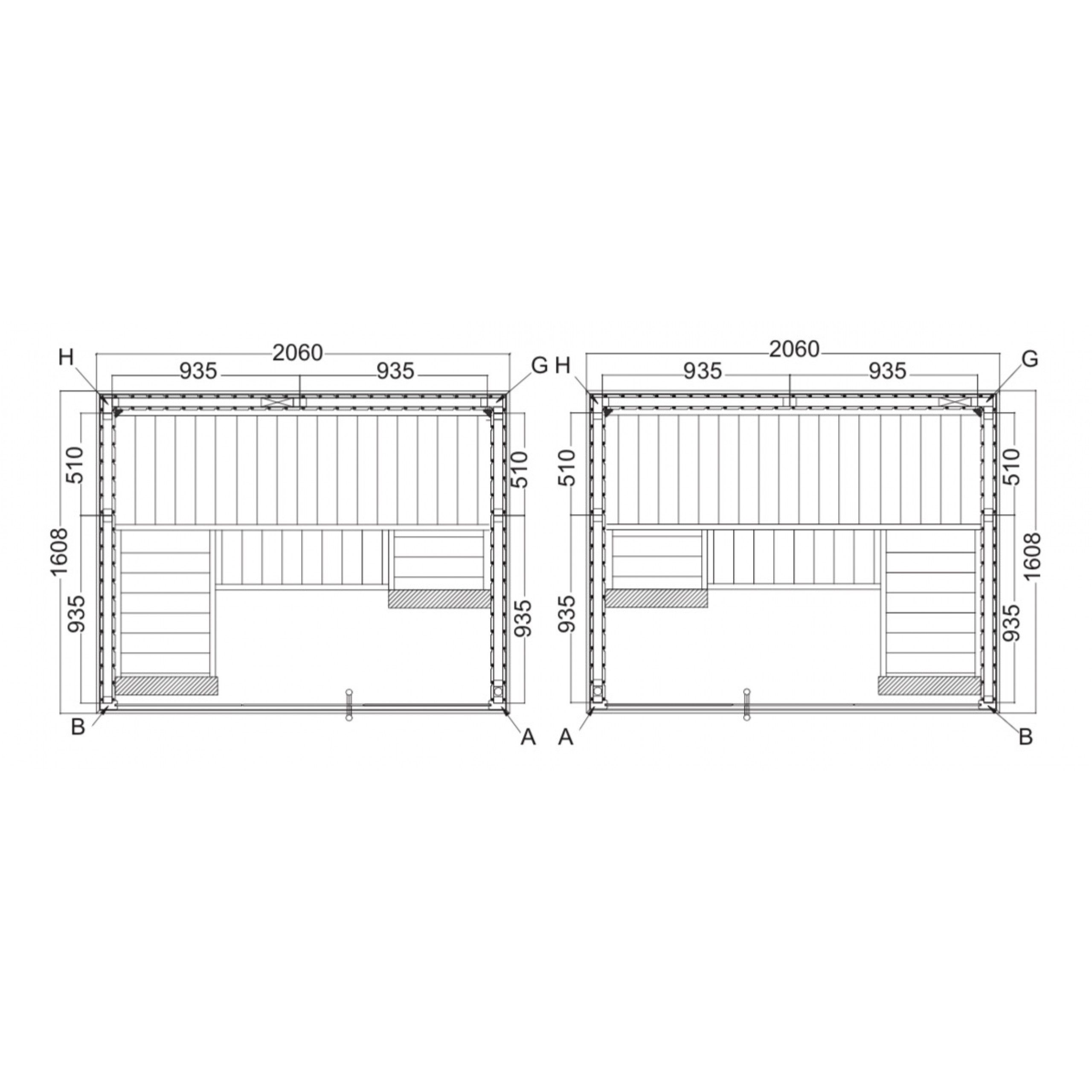 HARVIA Sauna Harvia Variant View Medium Sauna Saunakabine aus Fichte ca. 206 x 160