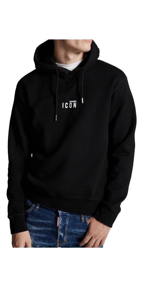 Rundhalspullover Dsquared2 ICON Logo Stickerei Pullover Schwarz Herren