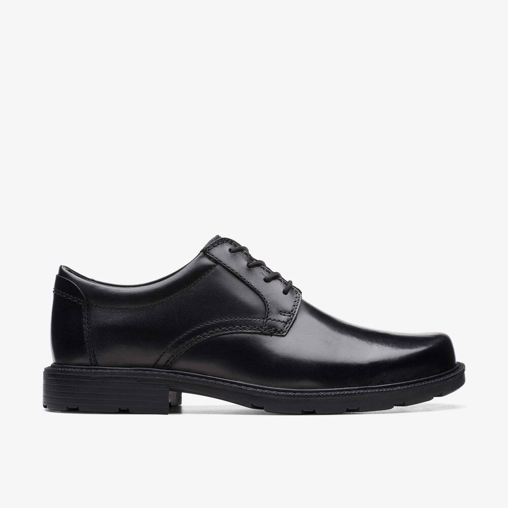 Clarks Clarks - Kerton Lace Black Leather - Schwarz Schnürschuh