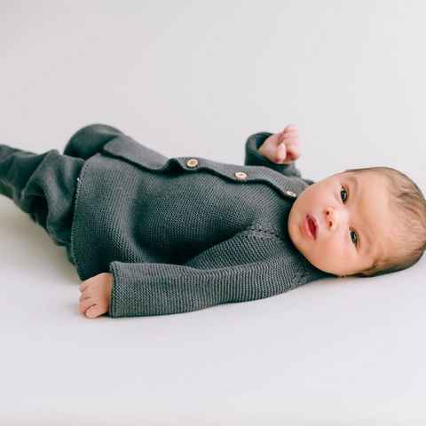 suebidou Neugeborenen-Geschenkset Kombinationsset zur Geburt Jacke & Hose Strickset für 0-3 Monate