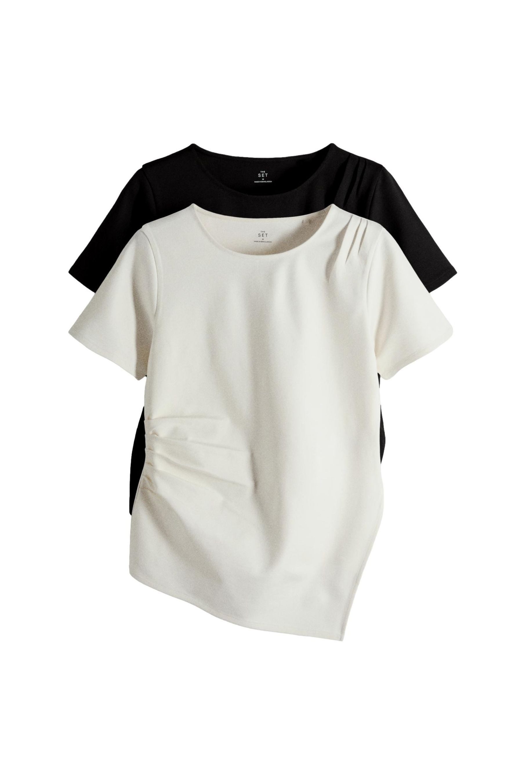T-Shirt The Set T-Shirts mit asymmetrischem Saum, 2er-Pack