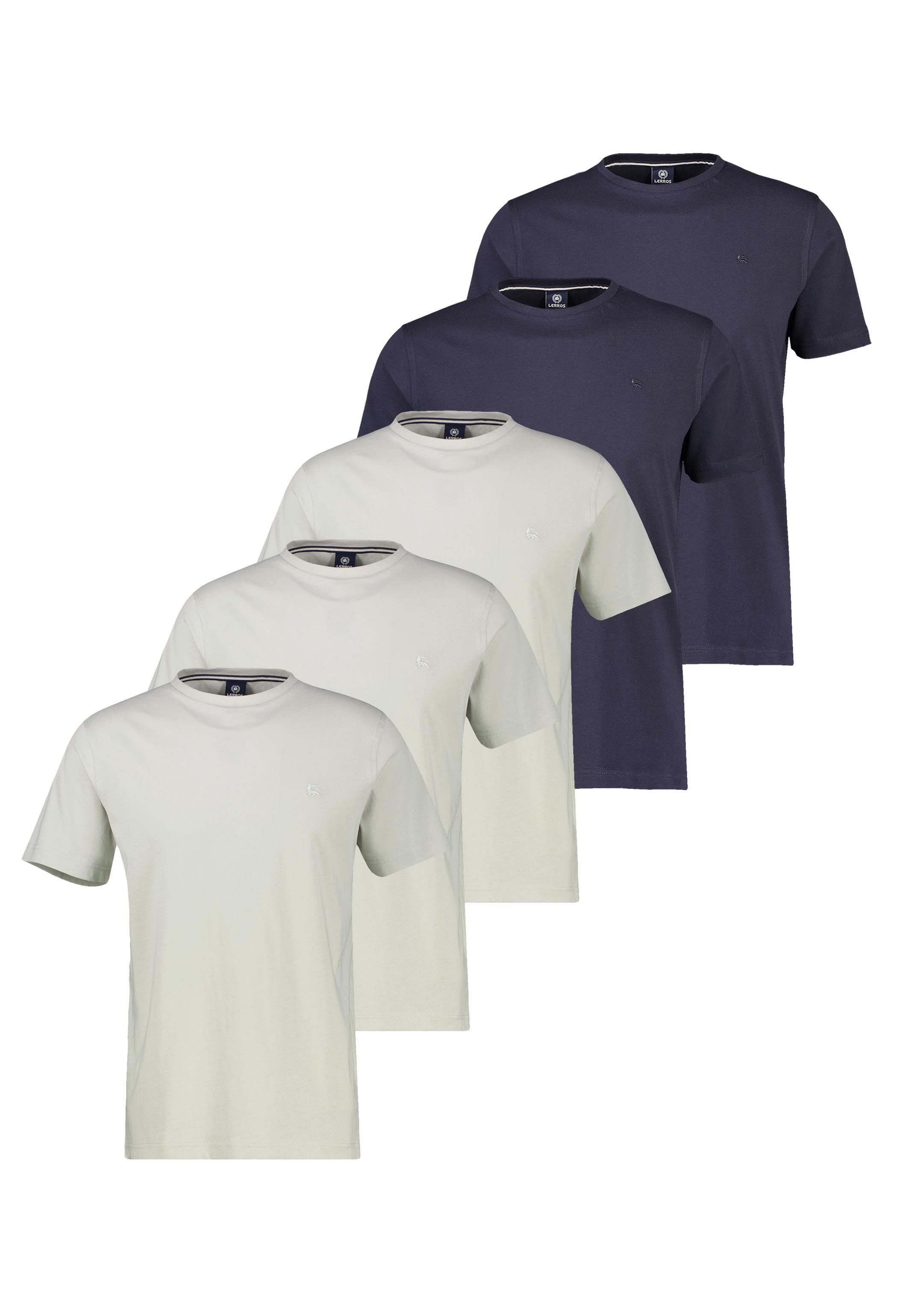 LERROS T-Shirt 5er Pack Basic (Spar-Set, 5-tlg) T-Shirt - Baumwolle - Atmungsaktiv - Atmungsaktive Baumwolle
