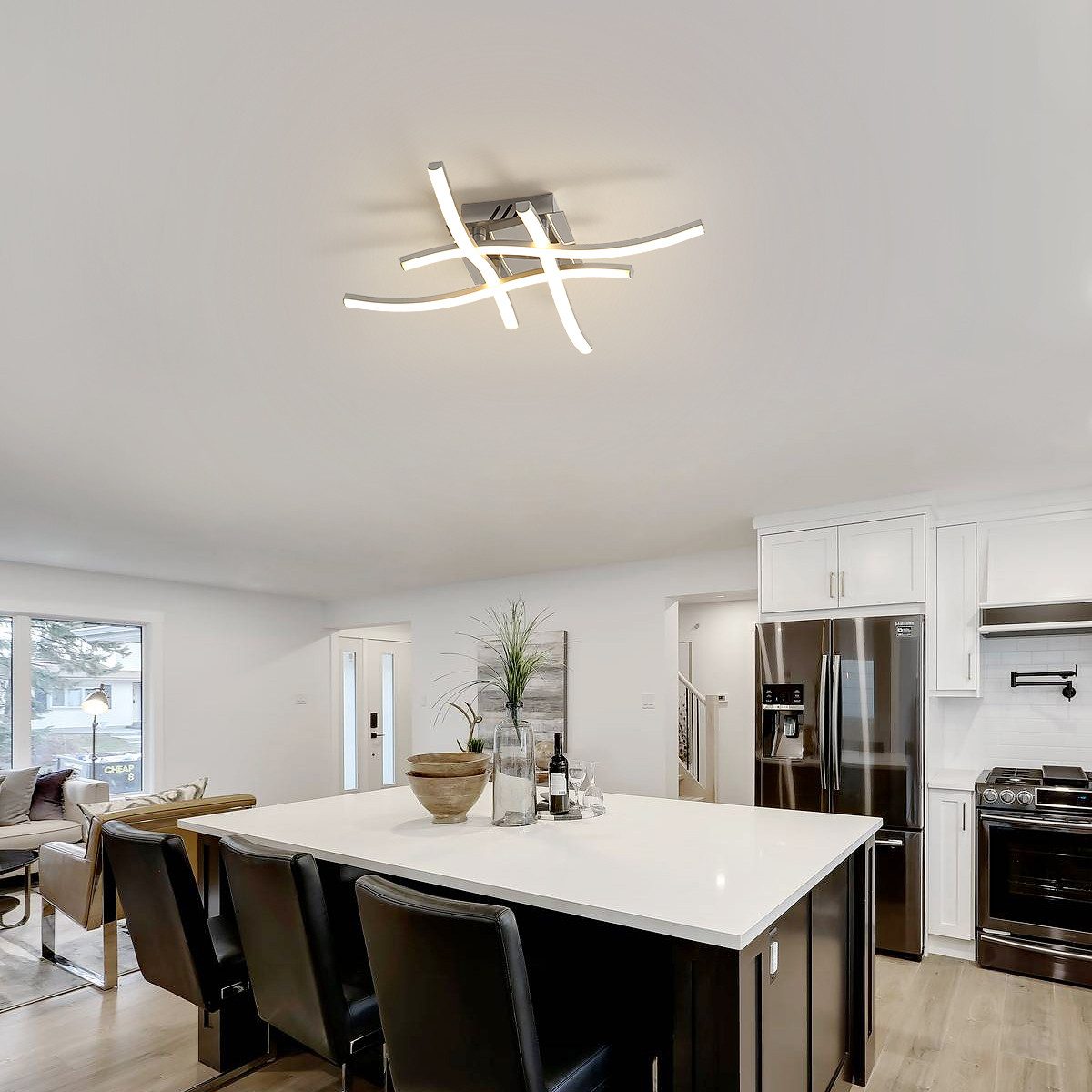 Goeco LED Deckenleuchte LED gewellter Kronleuchter, günstig online kaufen