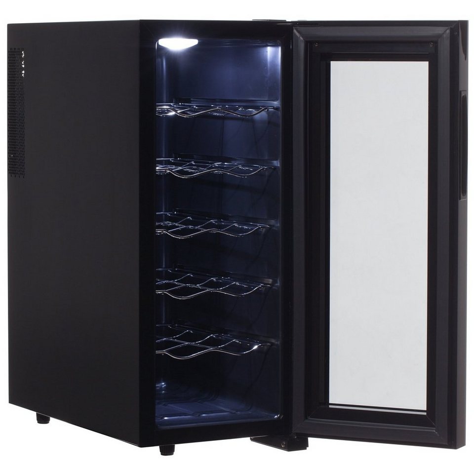 Adler Weinkühlschrank AD8075, für 12 Standardflaschen á 0,75l,Temperatureinstellung  [12-18°C]; leiser Betrieb [38 dB]; 125W Leistung