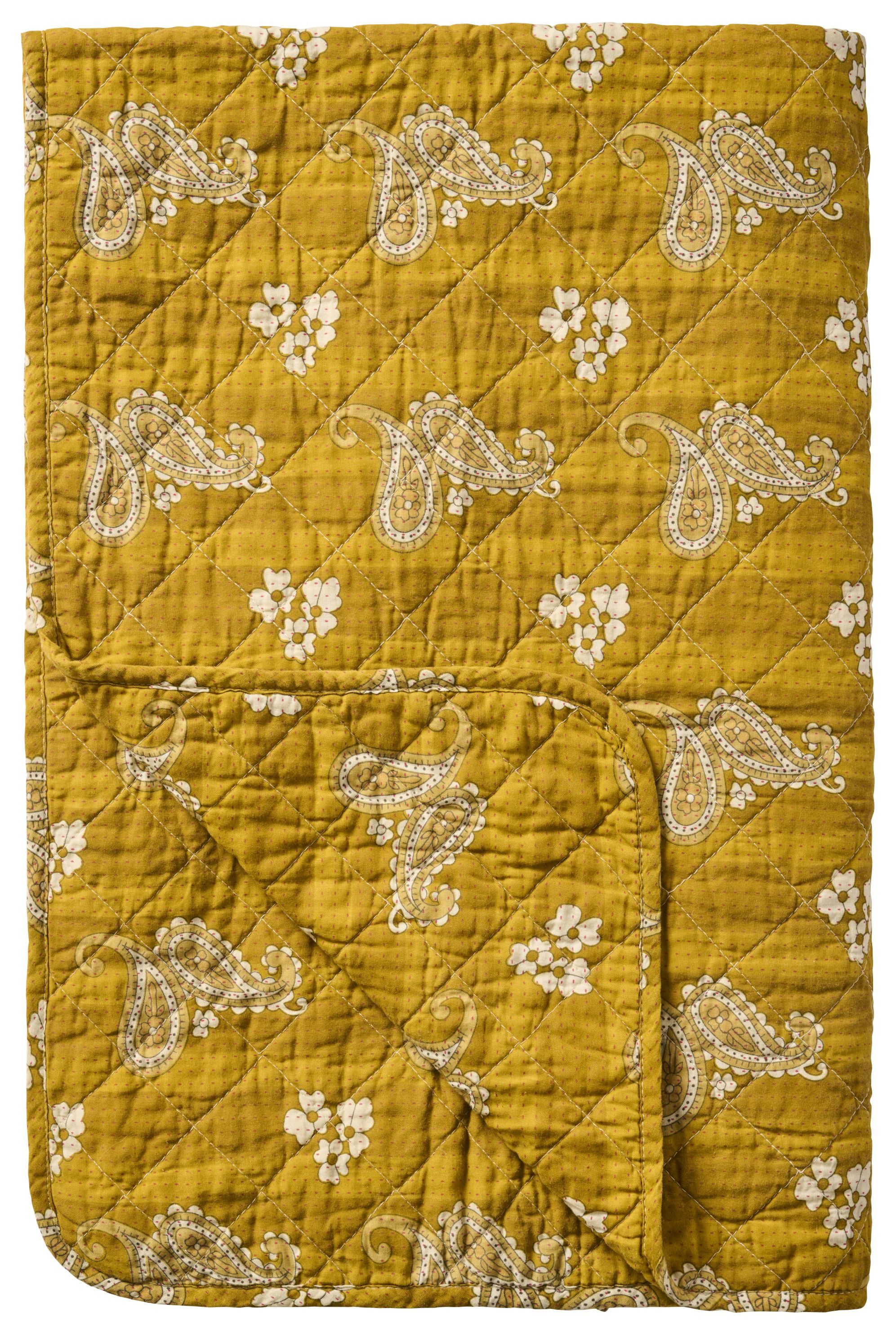 Ib Laursen Tagesdecke Ib Laursen - Decke Quilt Tagesdecke Überwurf 180x130cm Gelb Paisley