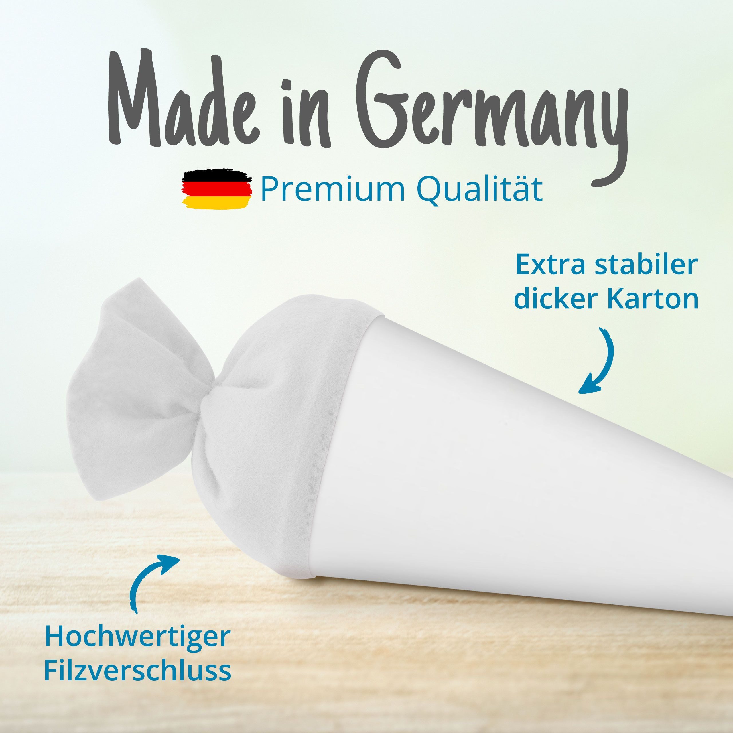 itenga Schultüte itenga Bastelschultüte 70cm mit Filzverschluss WEISS – Bild 3 von 5