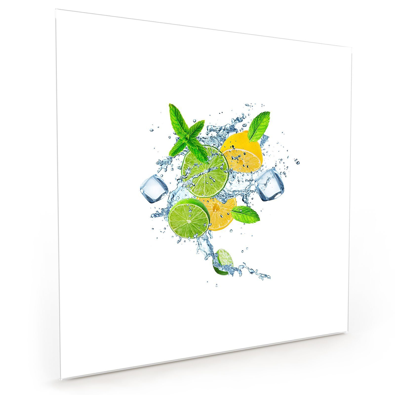 Primedeco Küchenrückwand Küchenrückwand Spritzschutz Glas mit Motiv Design aus Zitrusfrüchten