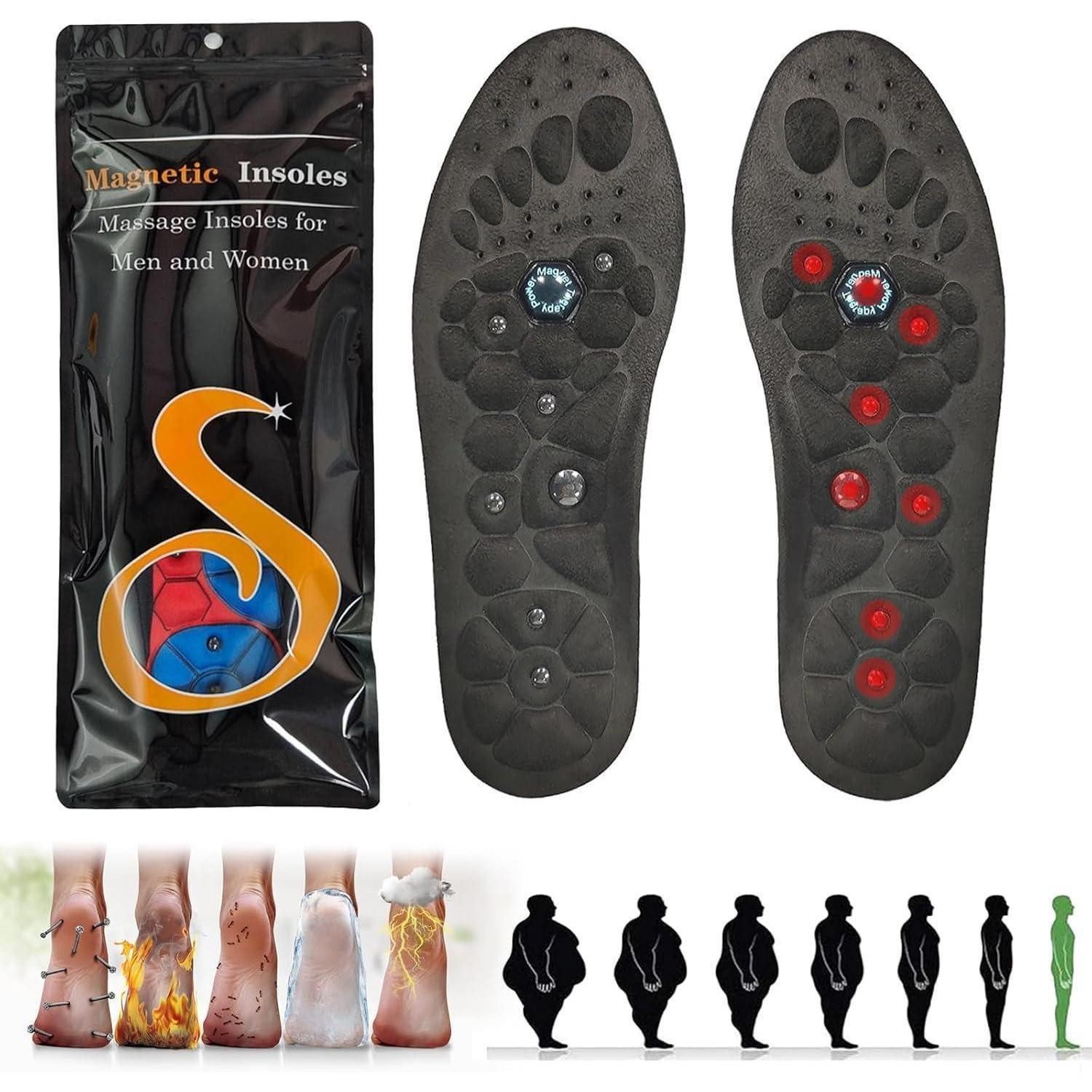 Deedlite orthopädische Schuheinlagen Magnetische Einlegesohlen Akupunktur Massage Schuheinlagen