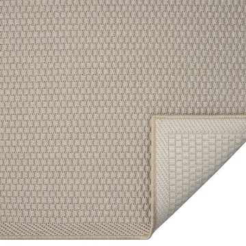 Teppich Einfarbiger 3D-Effekt-Teppich in beige für den Innen- und Außenbereich, Carpetia, rechteckig, Höhe: 5 mm