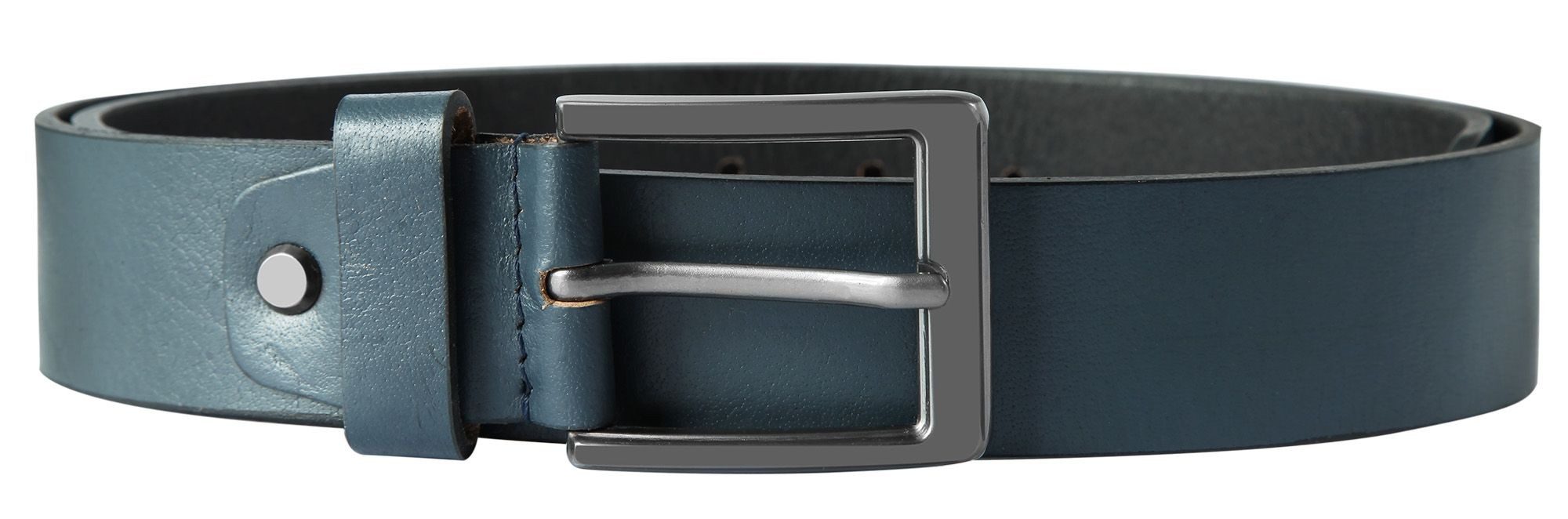 Leonardo Verrelli Ledergürtel hochwertiges Echtleder, kürzbar, grau, 90 cm - 140 cm