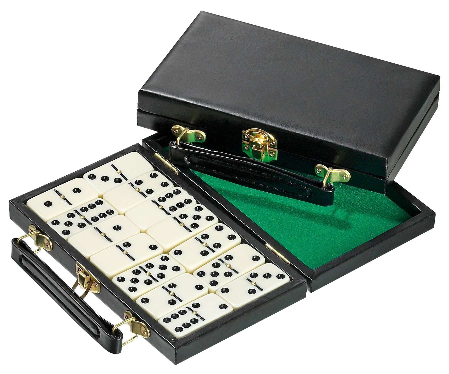 Philos Spiel Domino Spiel Doppel 6 mit 28 Steinen im Holzkasten