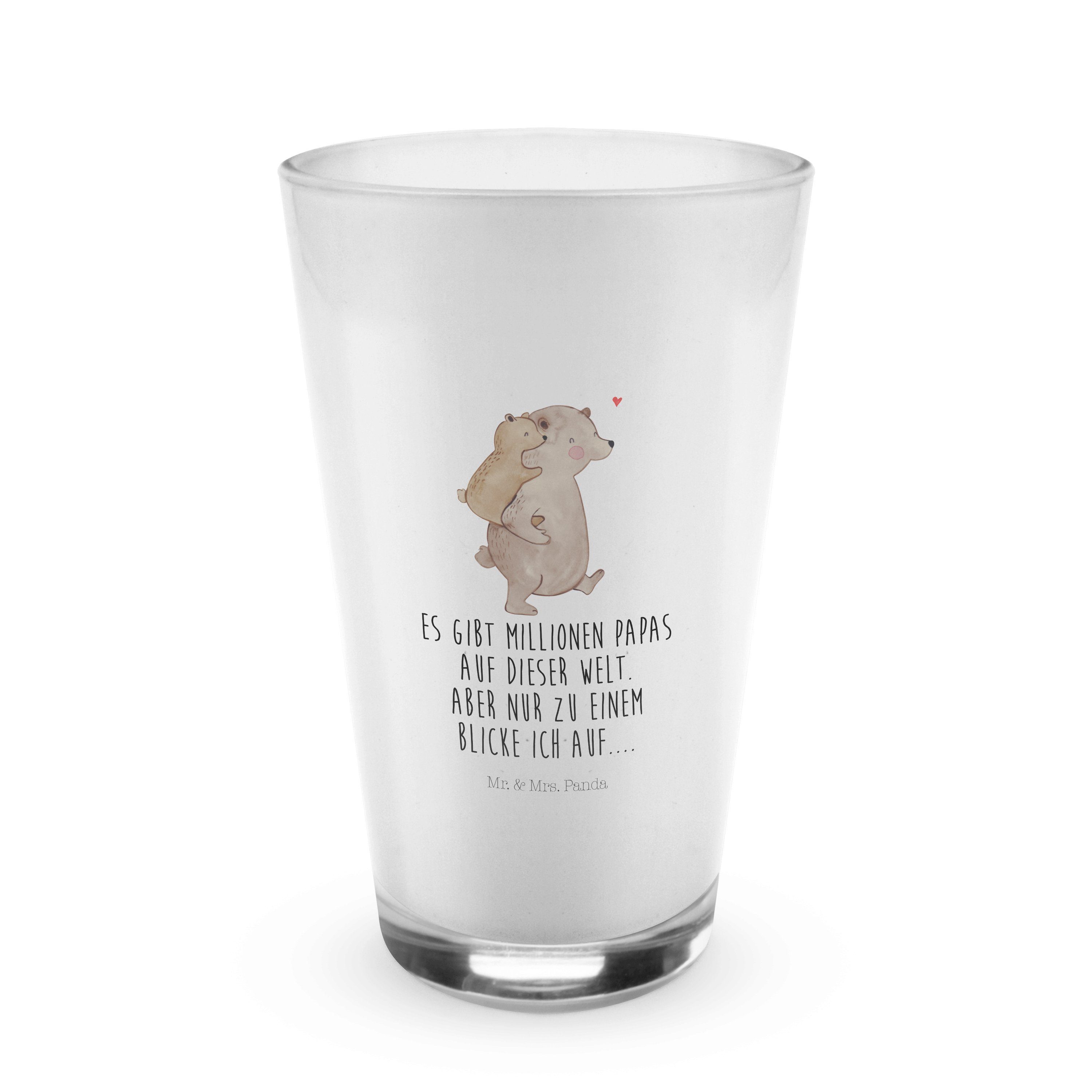 Papa Panda Mrs. Macchiato, Premium Bär - Glas Mr. Transparent Geschenk, & Oma, Glas, Danke, Latte - Glas