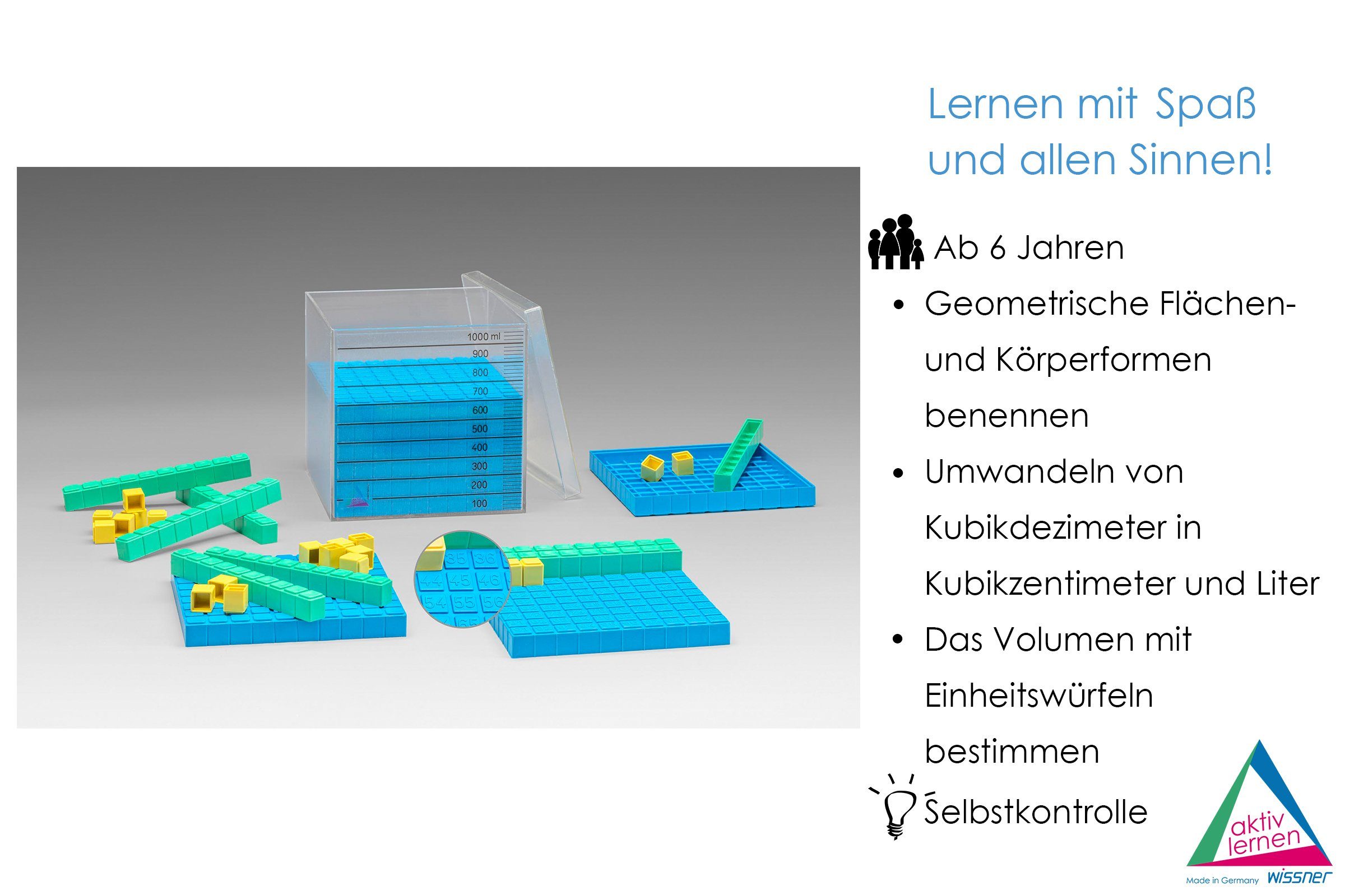 Farben, RE-Plastic® aktiv Lernspielzeug RE-Plastic® lernen Dezimalrechnen Wissner® Mathematik, Kubikdezimeterwürfel 3