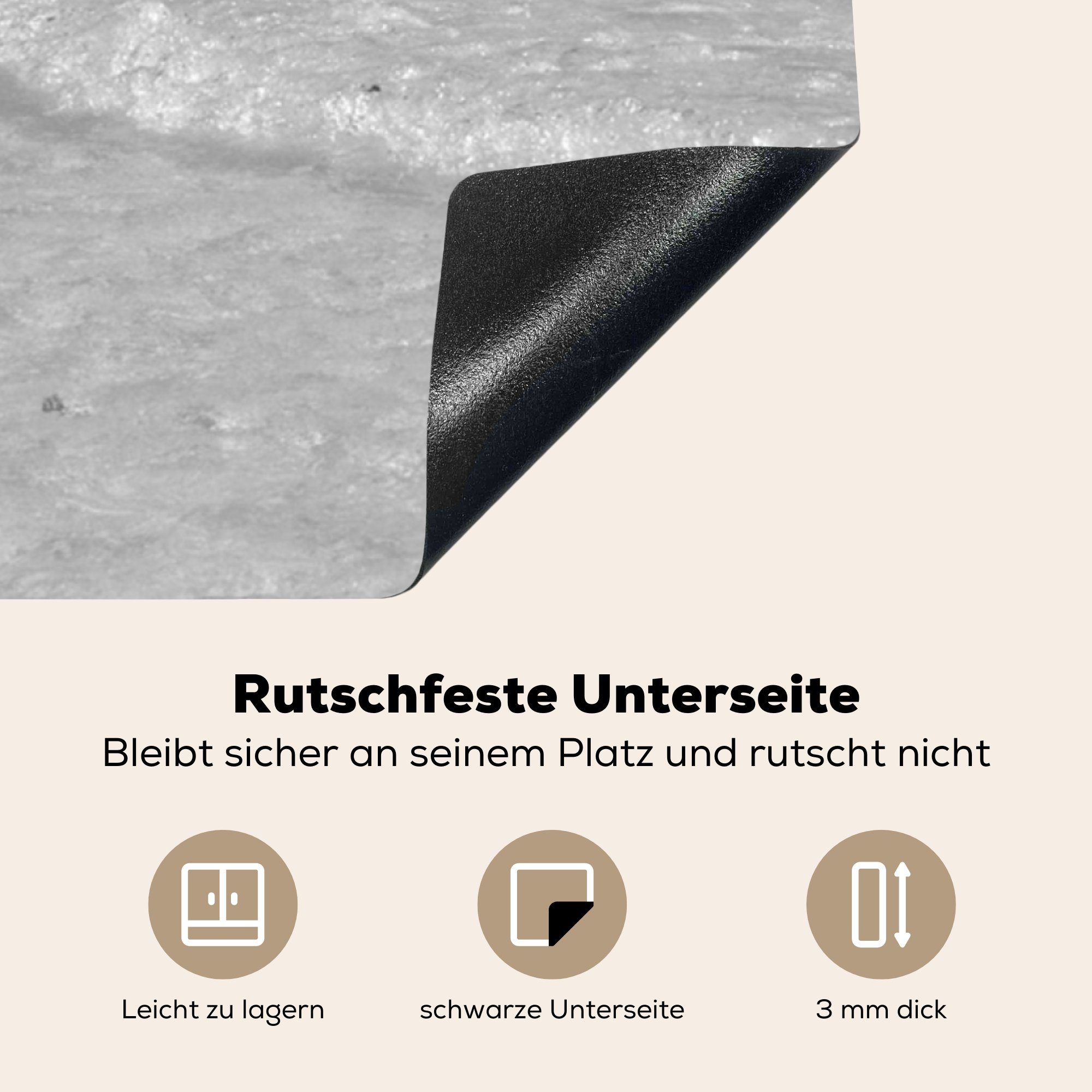 Strand Ceranfeldabdeckung, Tropischer - auf Insel und 78x78 Boracay Arbeitsplatte weiß, für der Herdblende-/Abdeckplatte Vinyl, (1 cm, tlg), schwarz MuchoWow küche