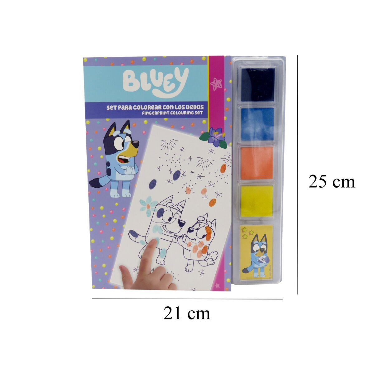 Bluey Kreativset Bluey Fingerfarben Malset Ausmalbuch mit Farben und Vorlagen