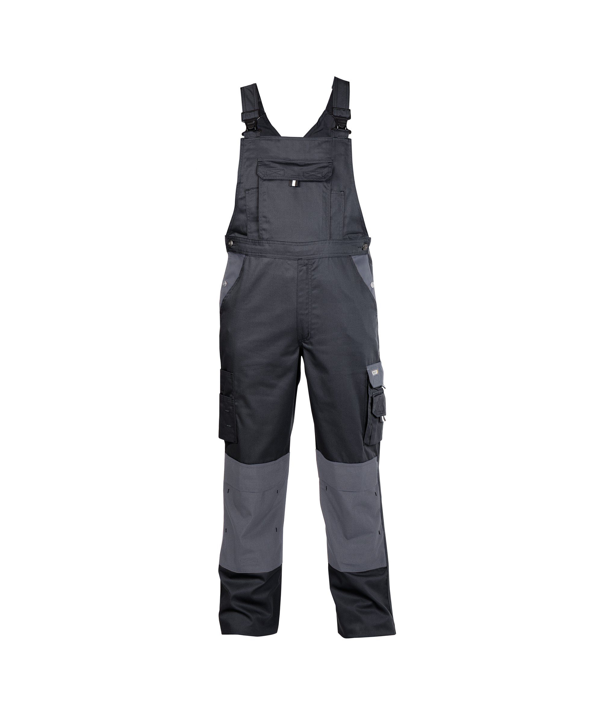 Arbeitslatzhose Dassy mit Arbeitslatzhose schwarz/zementgrau Kniepolstertaschen (1-tlg) Versailles Zweifarbige