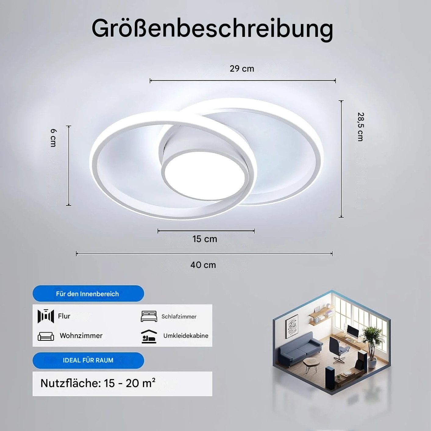 Goeco LED Deckenleuchte LED Energiesparlampe, runde günstig online kaufen
