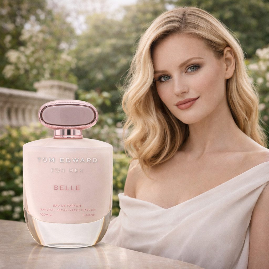 TOM EDWARD Eau de Parfum Tom Edward Belle for Her Damenduft Floral Holzig Sinnlich 100ml, 1-tlg., Hergestellt in UK, Luxuriöser Damenduft, Langanhaltend