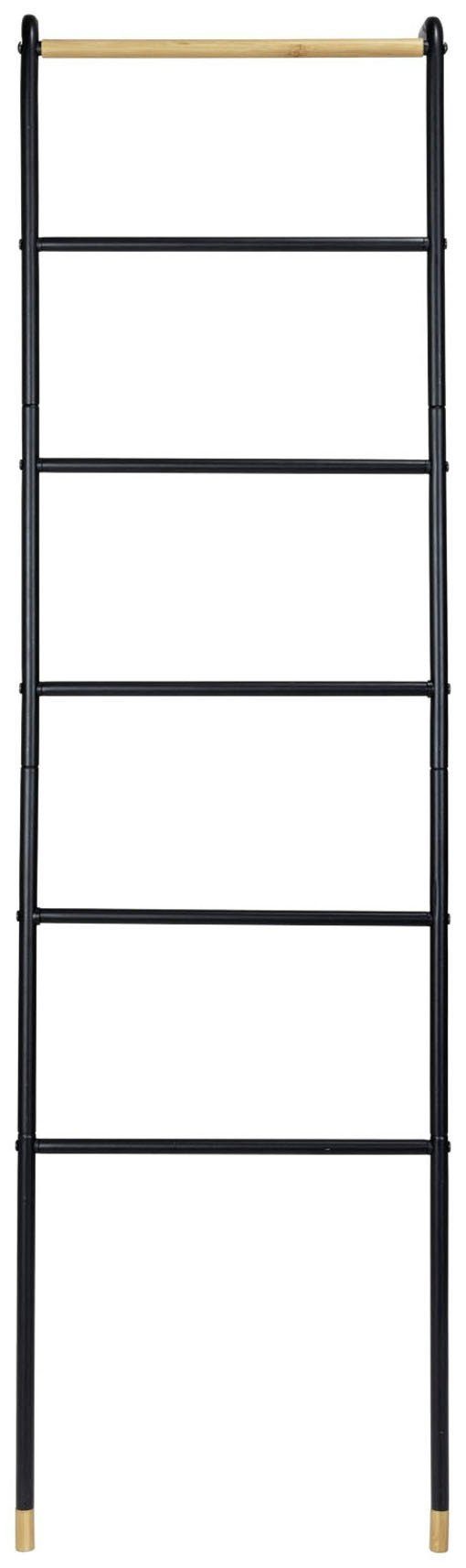 WENKO Handtuchleiter Loft, Metall-Bambuskombination, Standfest dank  Abstandshalter, Maße (B x H x T): 43 x 156 x 10 cm