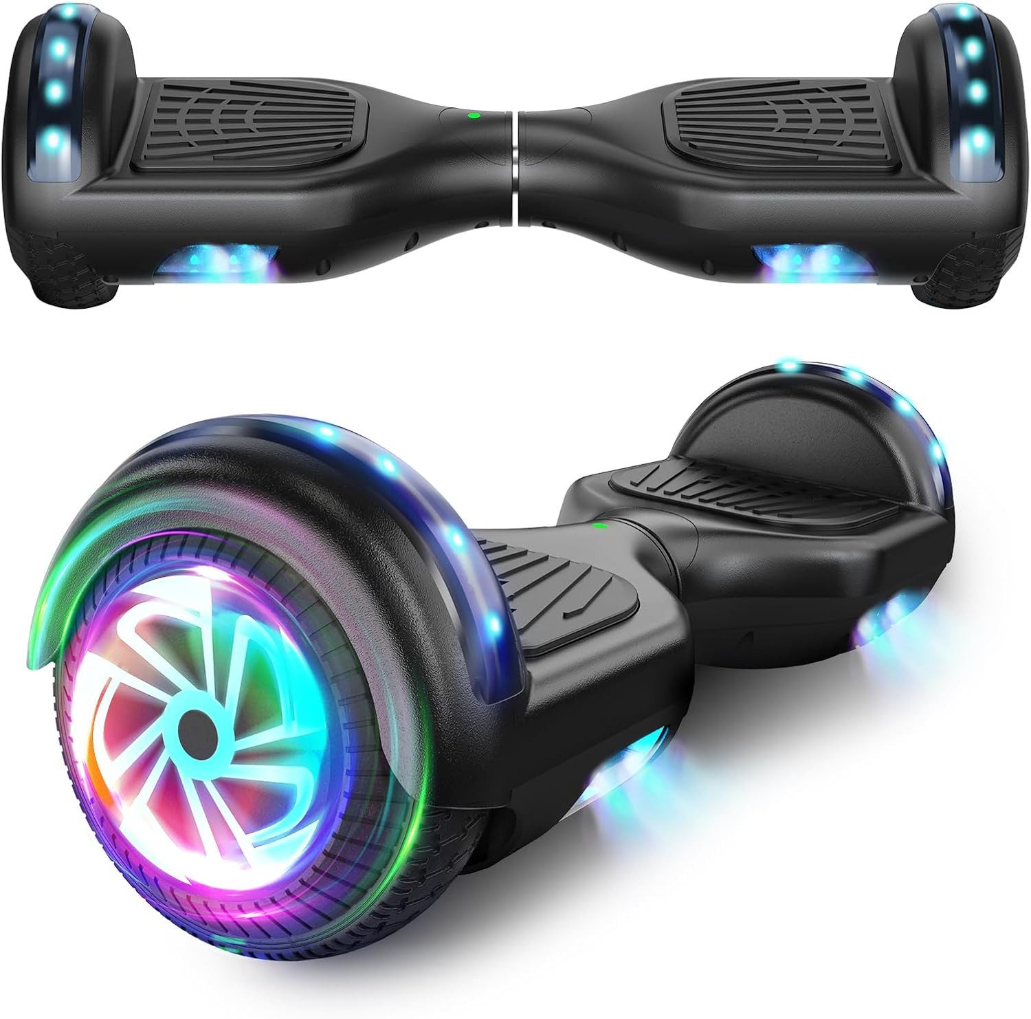 SISIGAD Balance Scooter 6,5 Zoll Dualmotorräder, Hoverboard mit LED-Licht, Smart Bluetooth, Hoverboard mit LED Lichter Bluetooth,Geschenk für Kinder