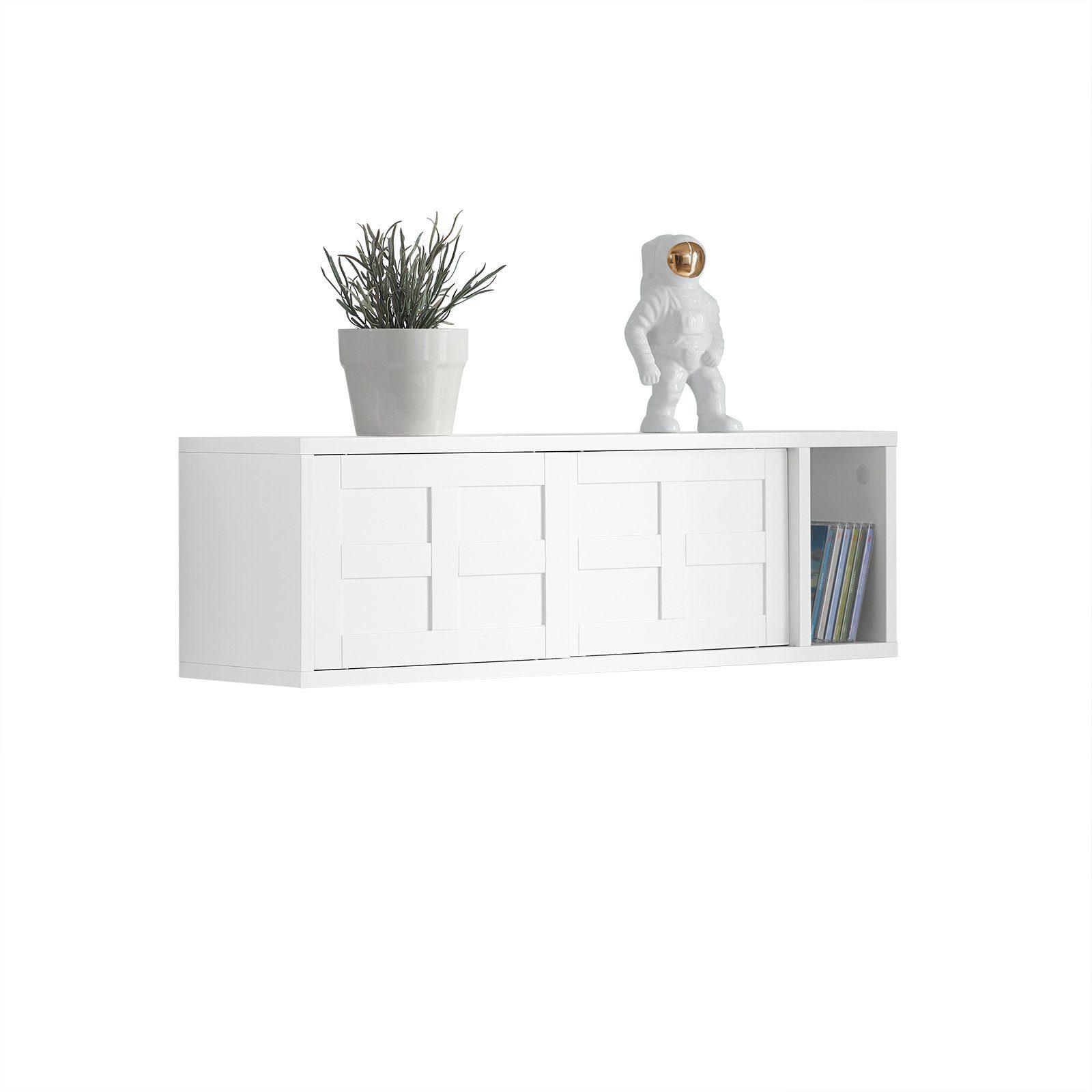 SoBuy Wandgarderobe FHK18, Wandboard Длина 75 cm, Flur, mit Schiebetüren und Fach Flurgarderobe Wandregal Hängeregal Garderobe