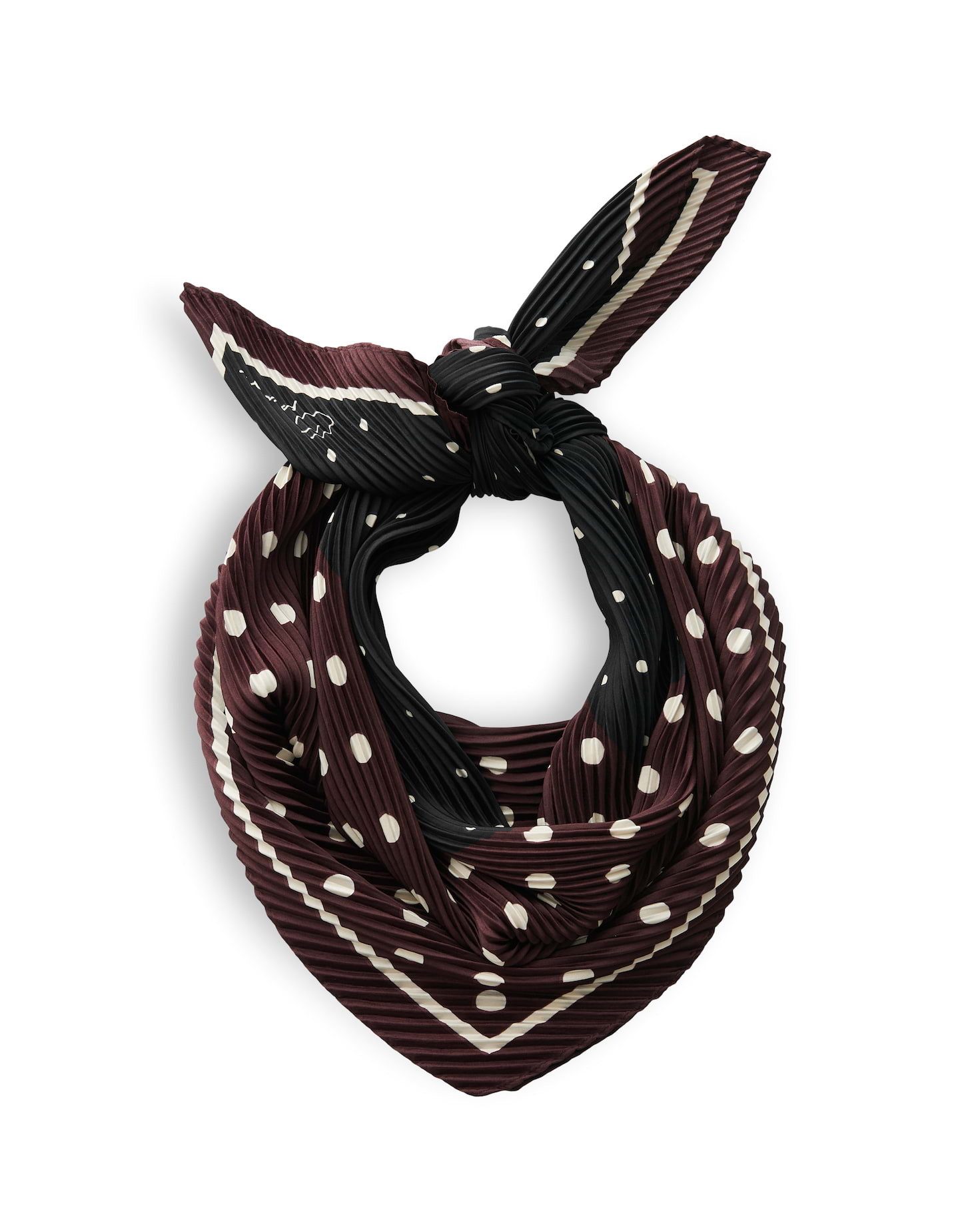 OPUS Halstuch Plissiertes Satintuch mit Polka Dot Print, Vielseitig kombinierbar für casual Looks