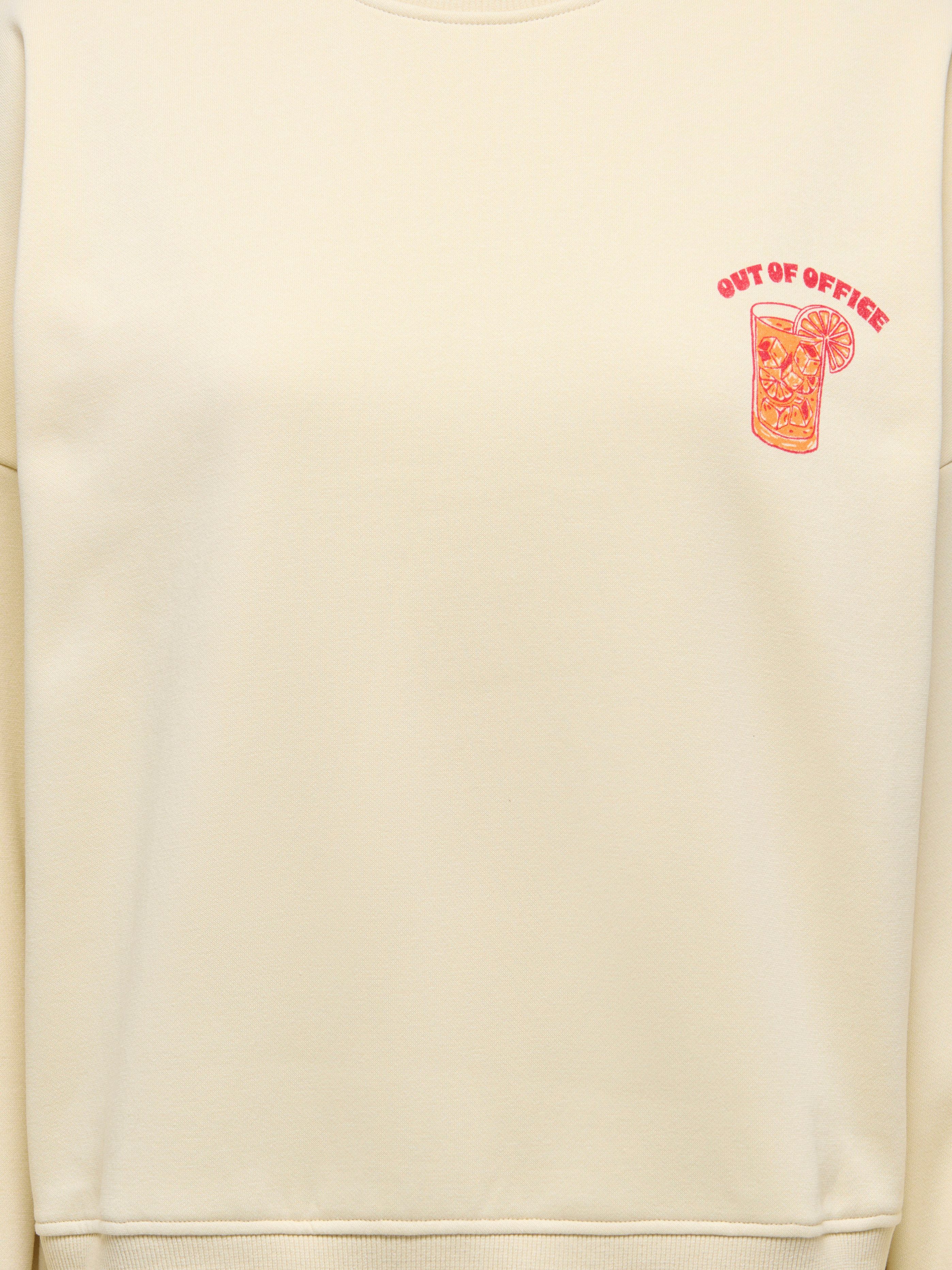 ONLY Sweatshirt ONLLINY L/S O-NECK PRINT CS SWT mit Print auf Vorder- und Rückseite