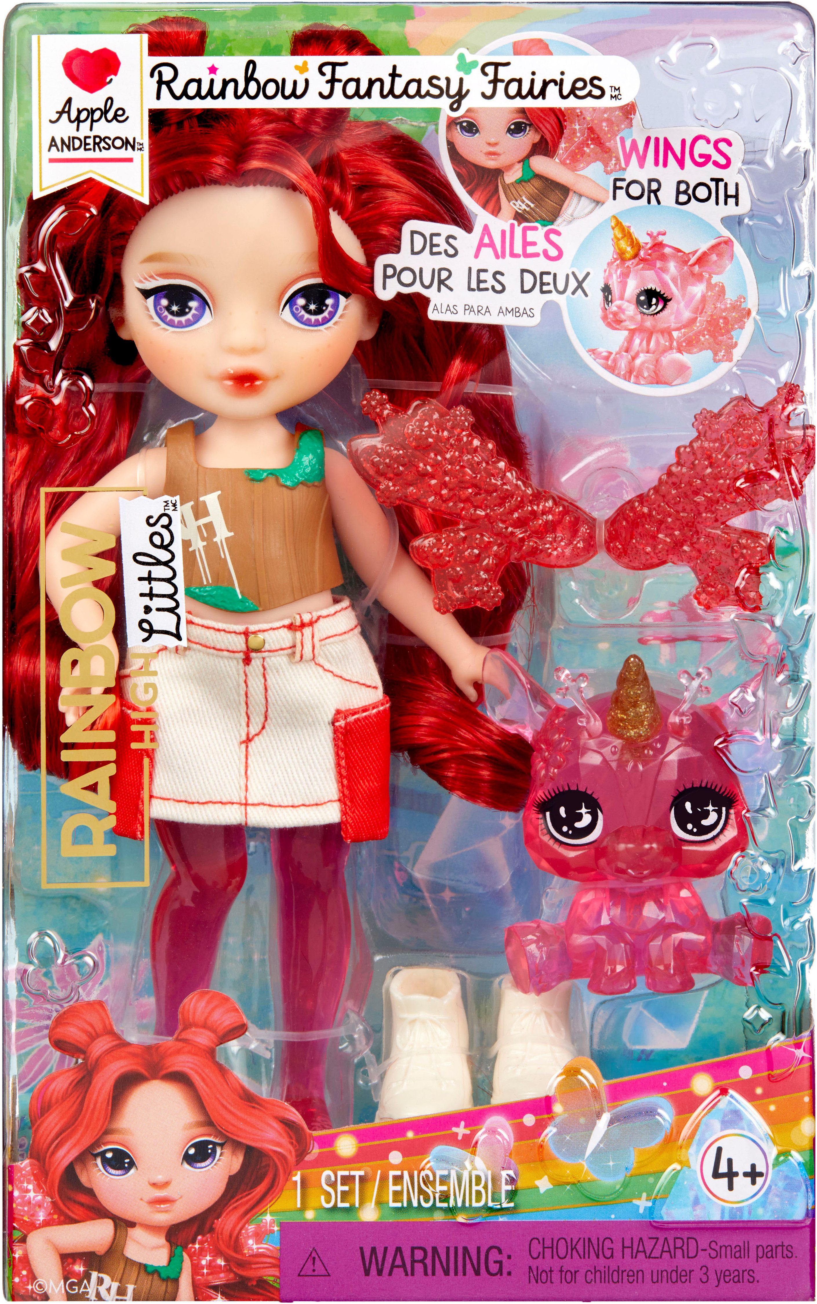 Rainbow High Minipuppe Littles Rainbow Fantasy Fairies Doll- Apple (Red)