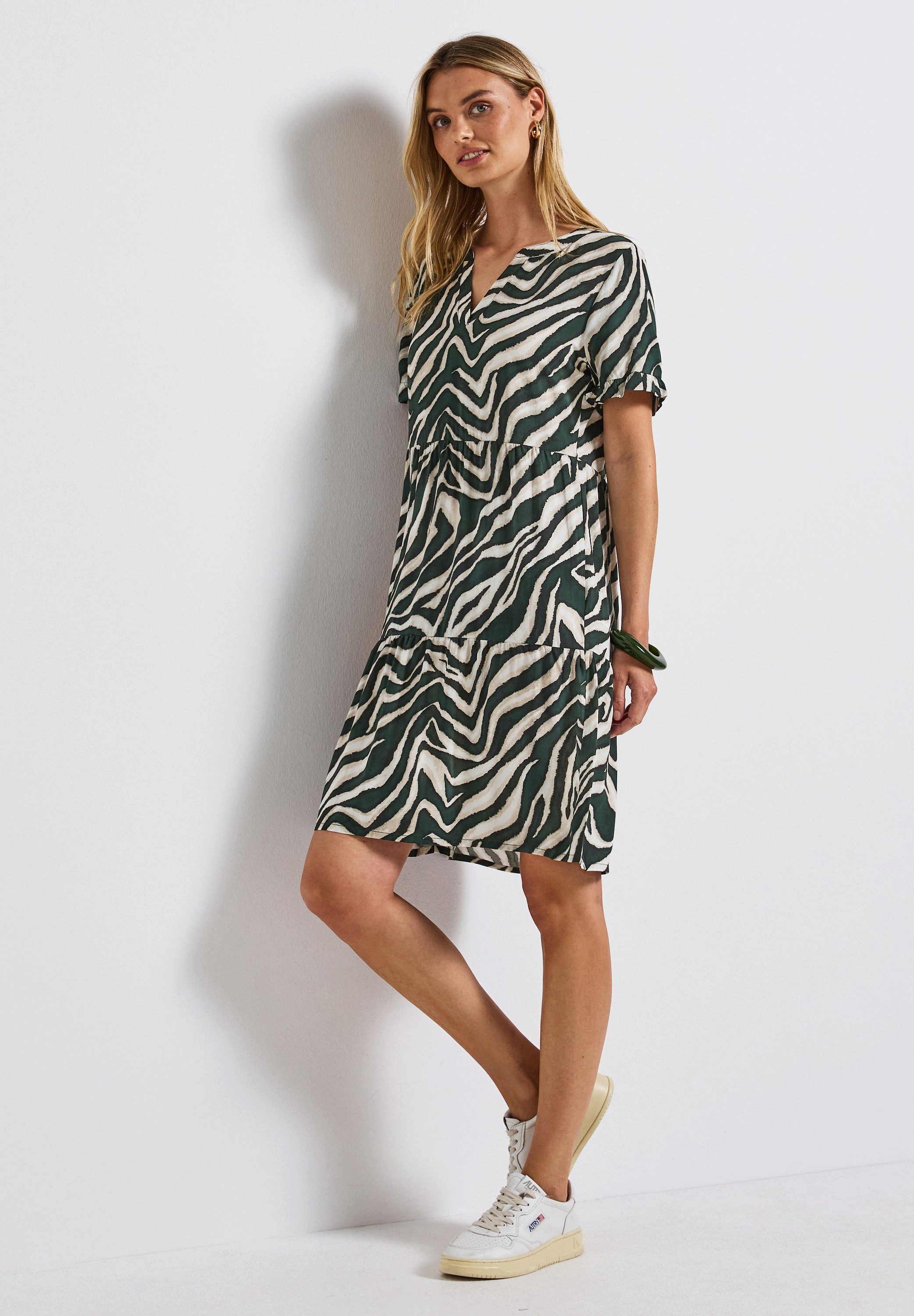 STREET ONE Blusenkleid Gemustertes Tunika-Kleid (1-tlg) günstig online kaufen
