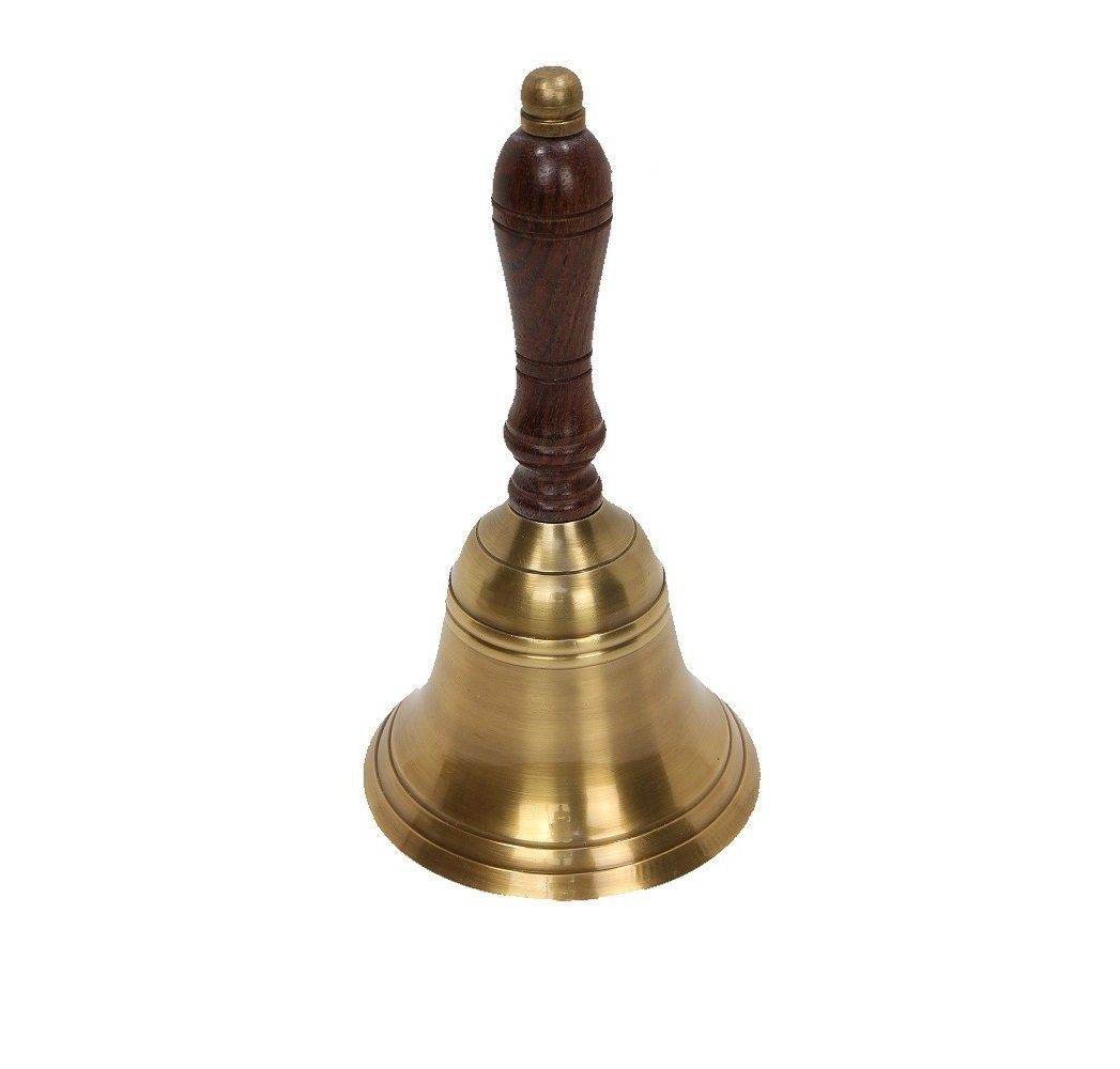 Altmessing cm, Glocke mit Handglocke Handglocke Holzgriff Tischglocke aus Dekoobjekt 16 Linoows Maritime