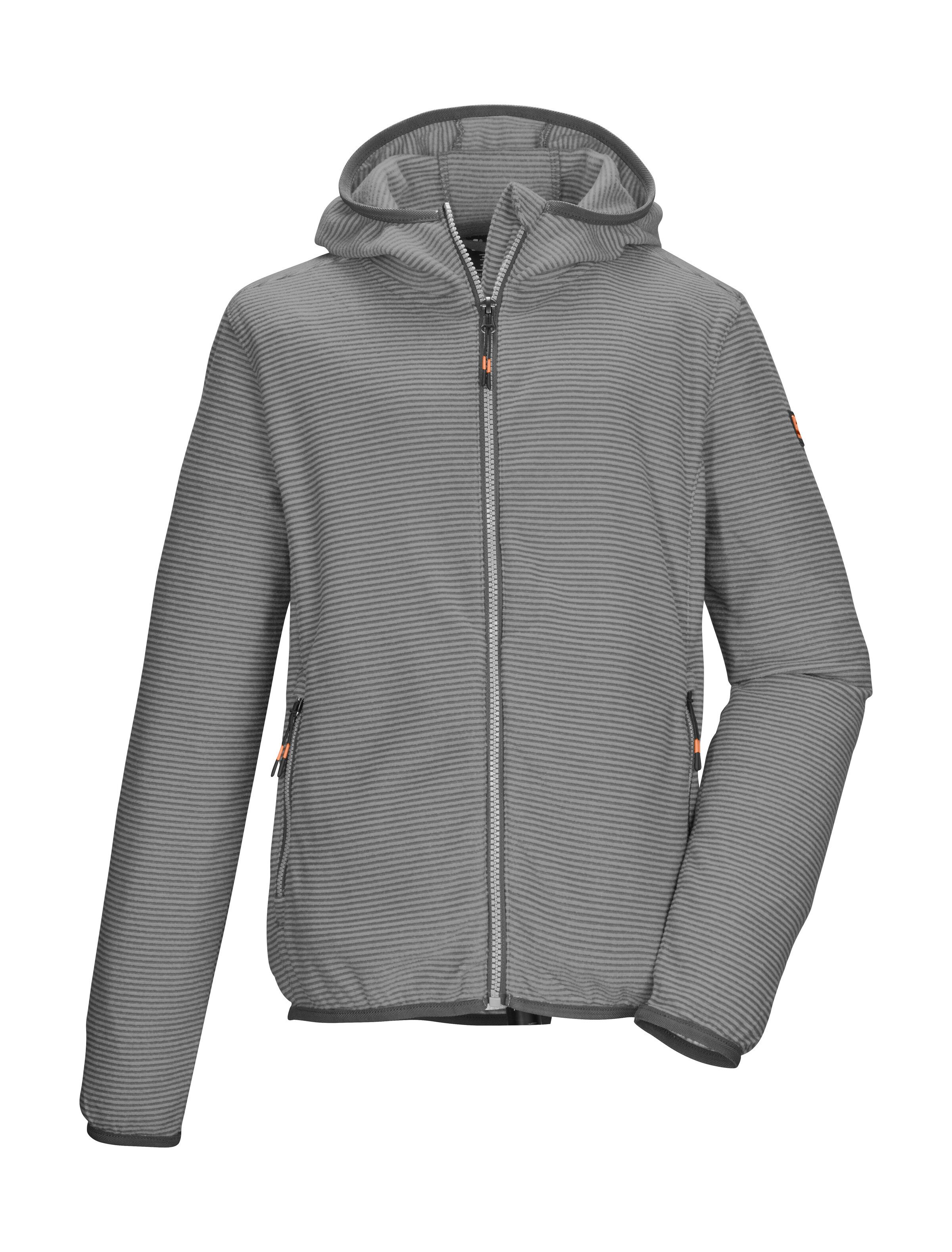 Killtec Fleecejacke KOW 246 BYS FLC JCKT Gestreifte Kinder Fleecejacke mit Kapuze, Kinnschutz und Taschen