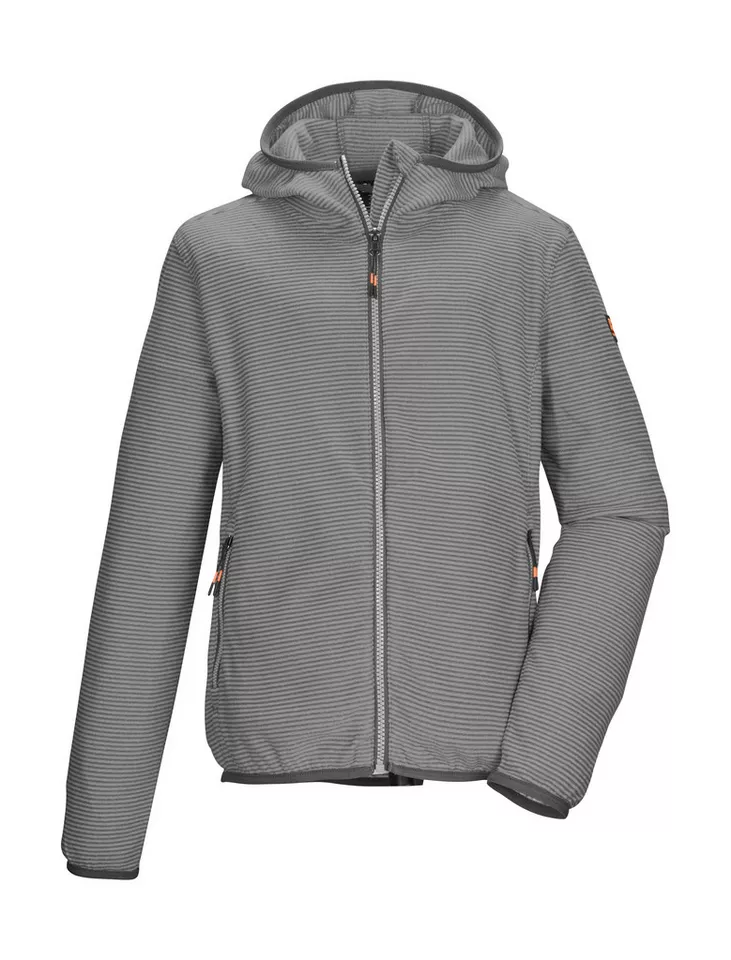 Killtec Fleecejacke KOW 246 BYS FLC JCKT Gestreifte Kinder Fleecejacke mit Kapuze, Kinnschutz und Taschen