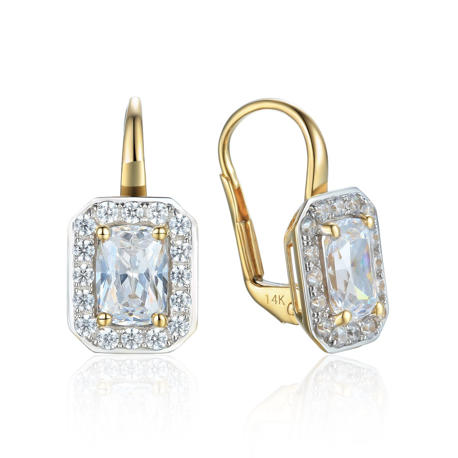 Stella-Jewellery Paar Ohrhänger 585er Gelbgold Ohrhänger mit Zirk. Octagons günstig online kaufen