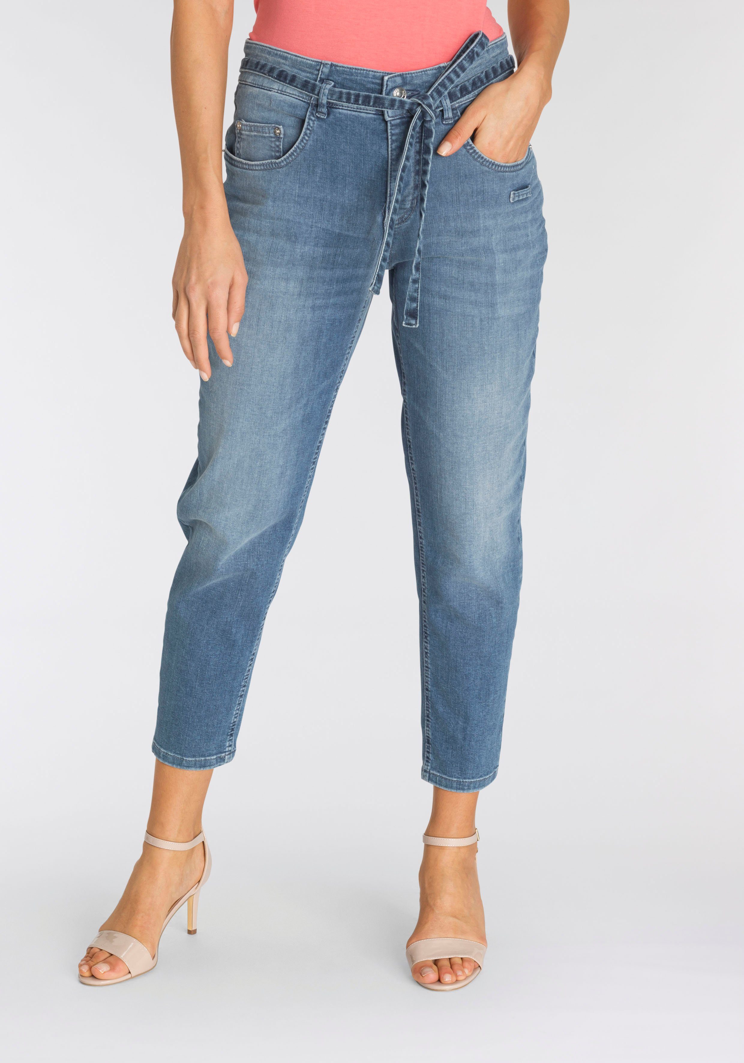 MAC Ankle-Jeans »Mina« Moderne Karottenform mit separatem Bindeband in der  Taille online kaufen | OTTO