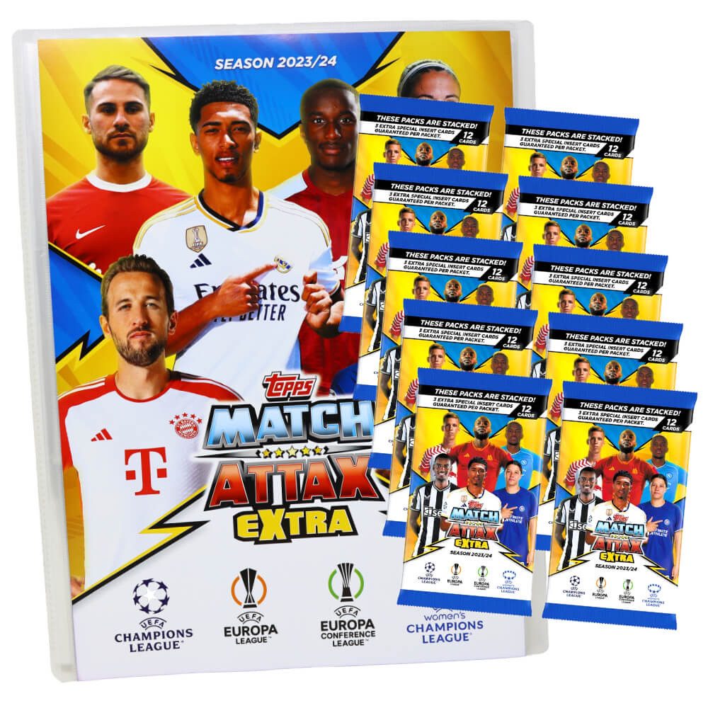 Topps Sammelkarte Topps Match Attax Karten Champions League Extra 2023-2024 - 1 Mappe +, Booster