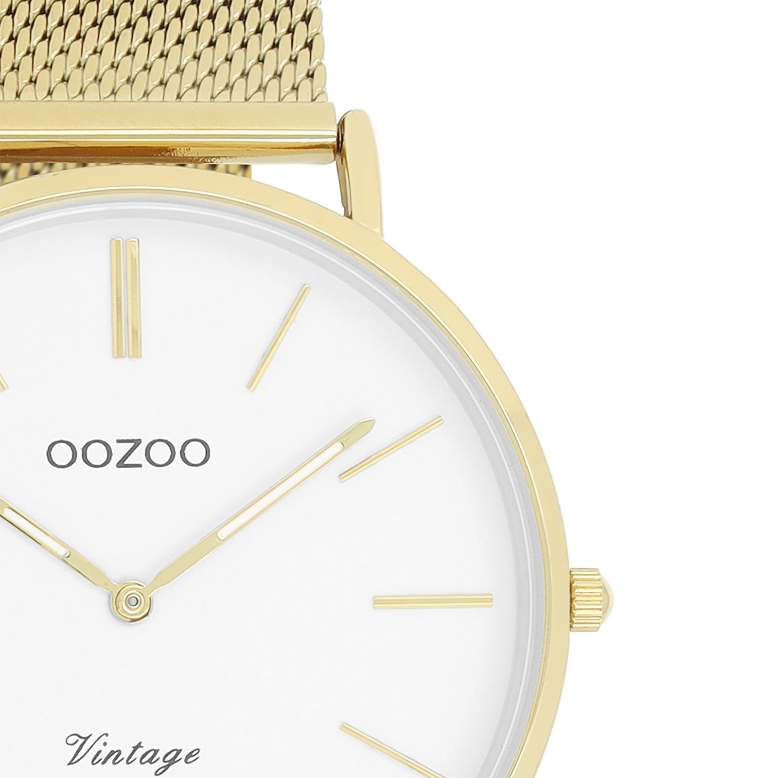 OOZOO Quarzuhr Oozoo Herren-Uhr gold Vintage, (Analoguhr), Herrenuhr rund, groß (ca. 40mm) Edelstahlarmband, Fashion-Style