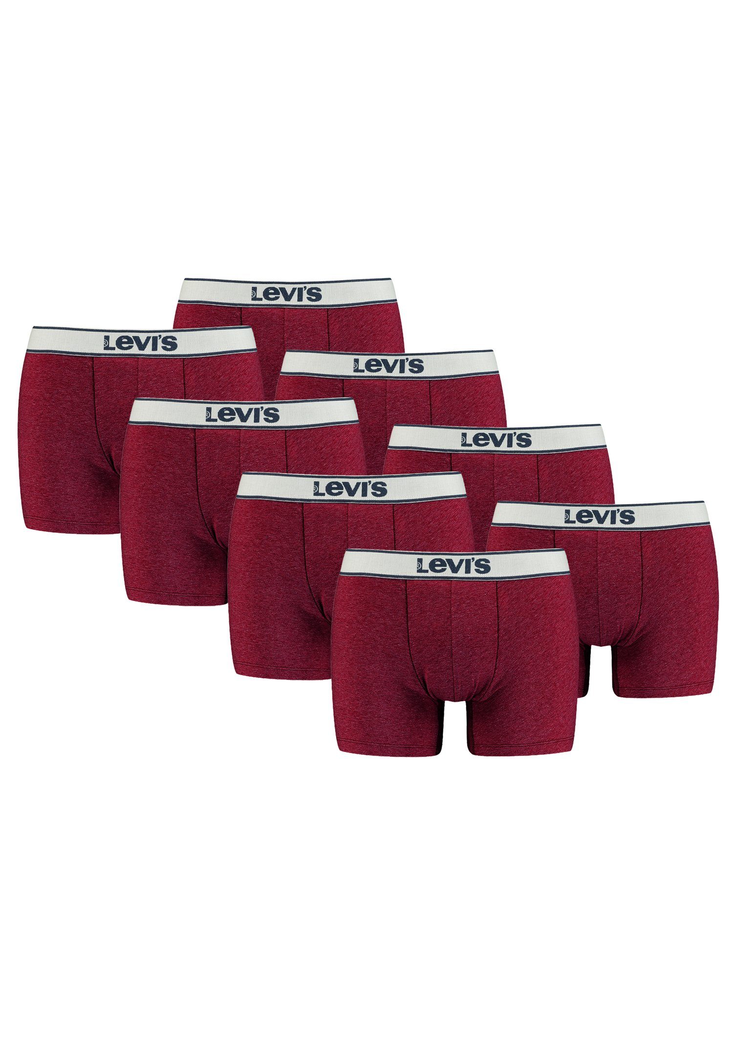 Levi's® Boxershorts LEVIS MEN VINTAGE HEATHER BOXER BRIEF 8er Pack (Set, 8-St., 8er-Pack) Red
