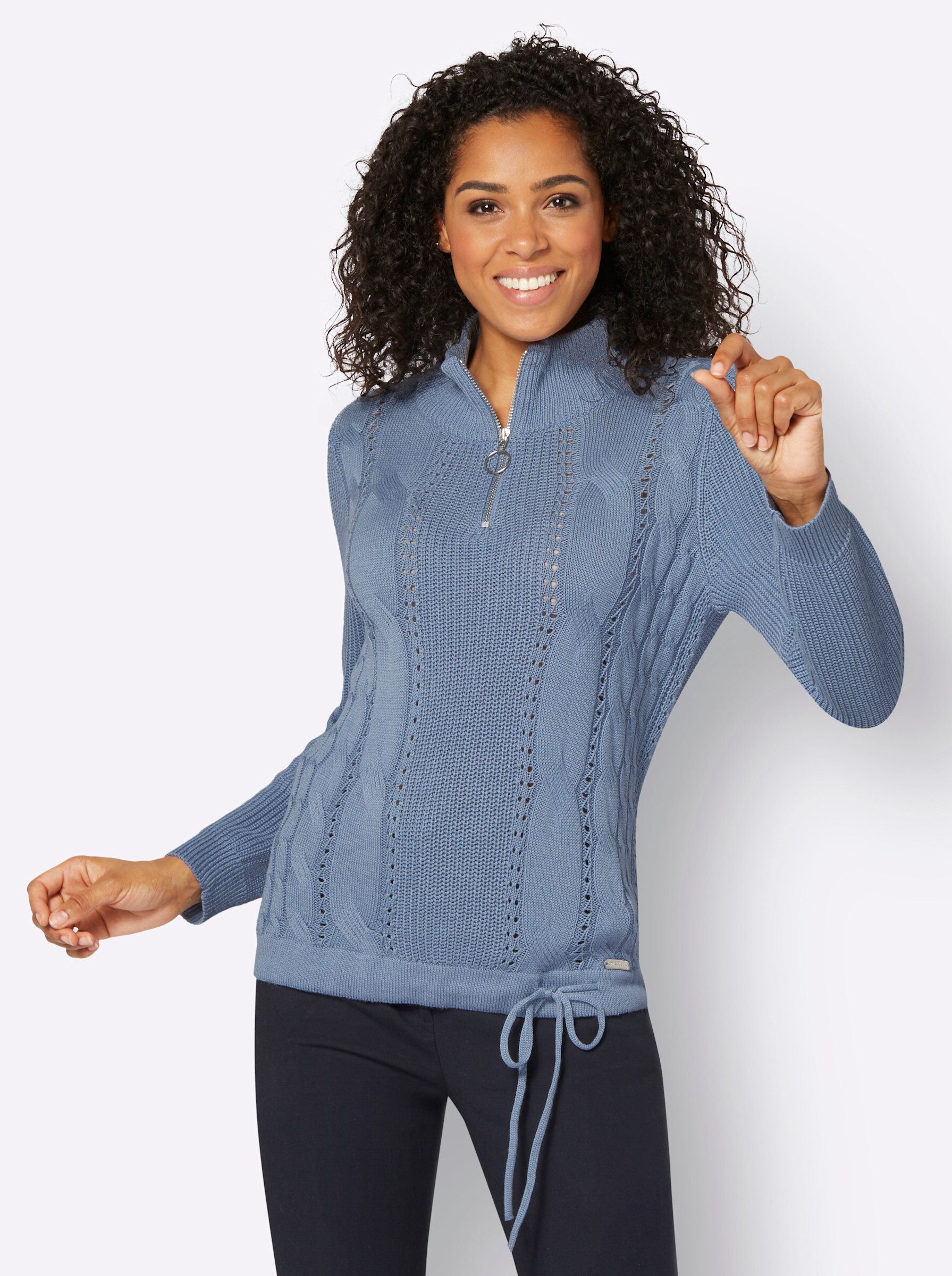 Strickpullover Pullover Langarm Mustermix gestrickt