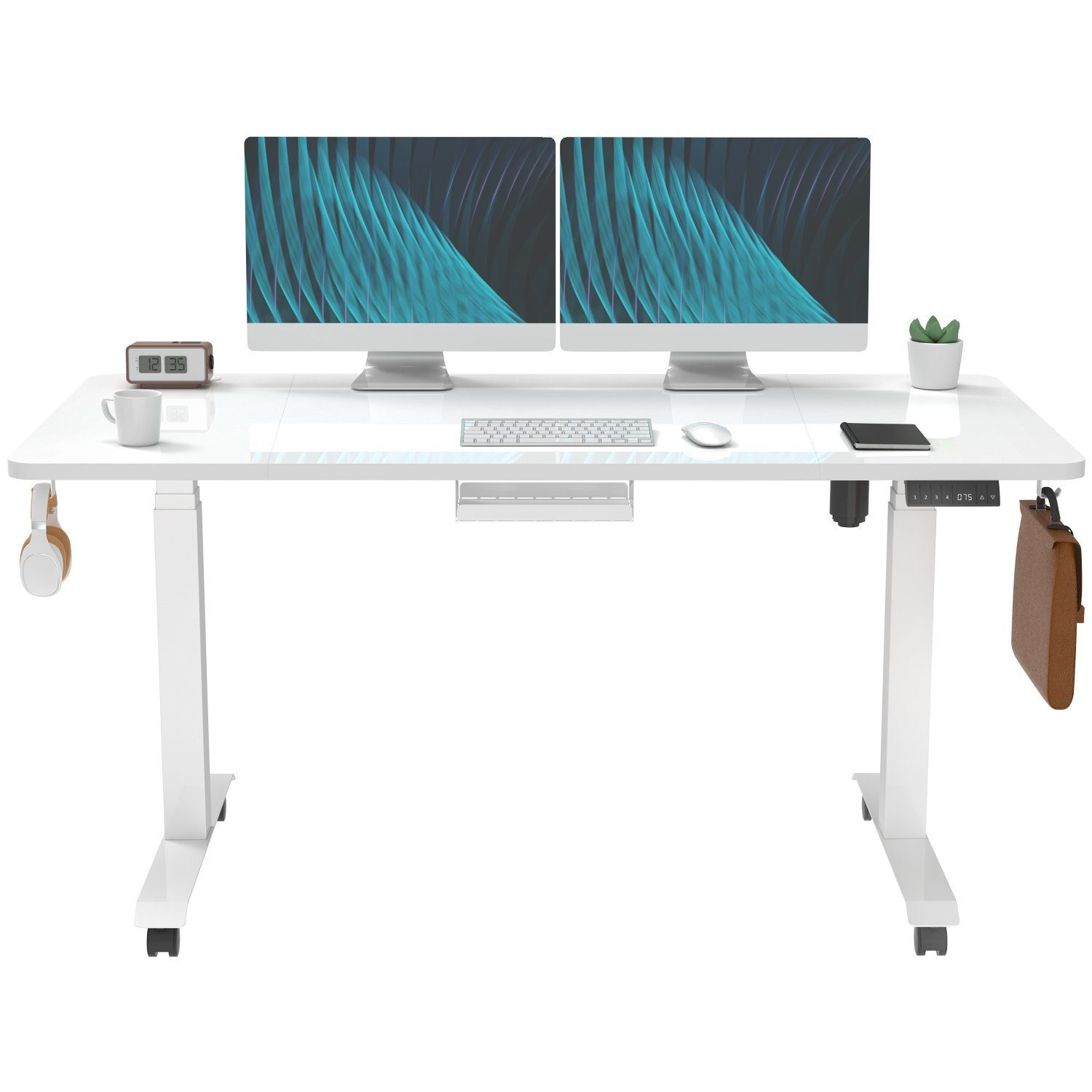 HOMALL Schreibtisch Höhenverstellbar Elektrisch Ergonomisch tisch 160/180cm Weiß