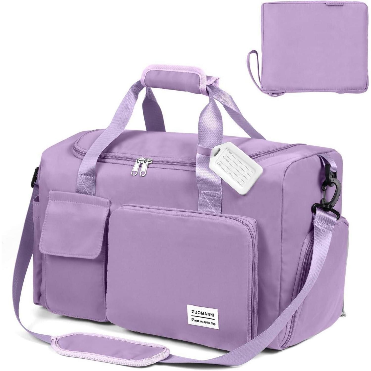 LuxusKollektion Reisetasche Faltbare Reisetasche 36L Große Weekender Wasserdicht Lila