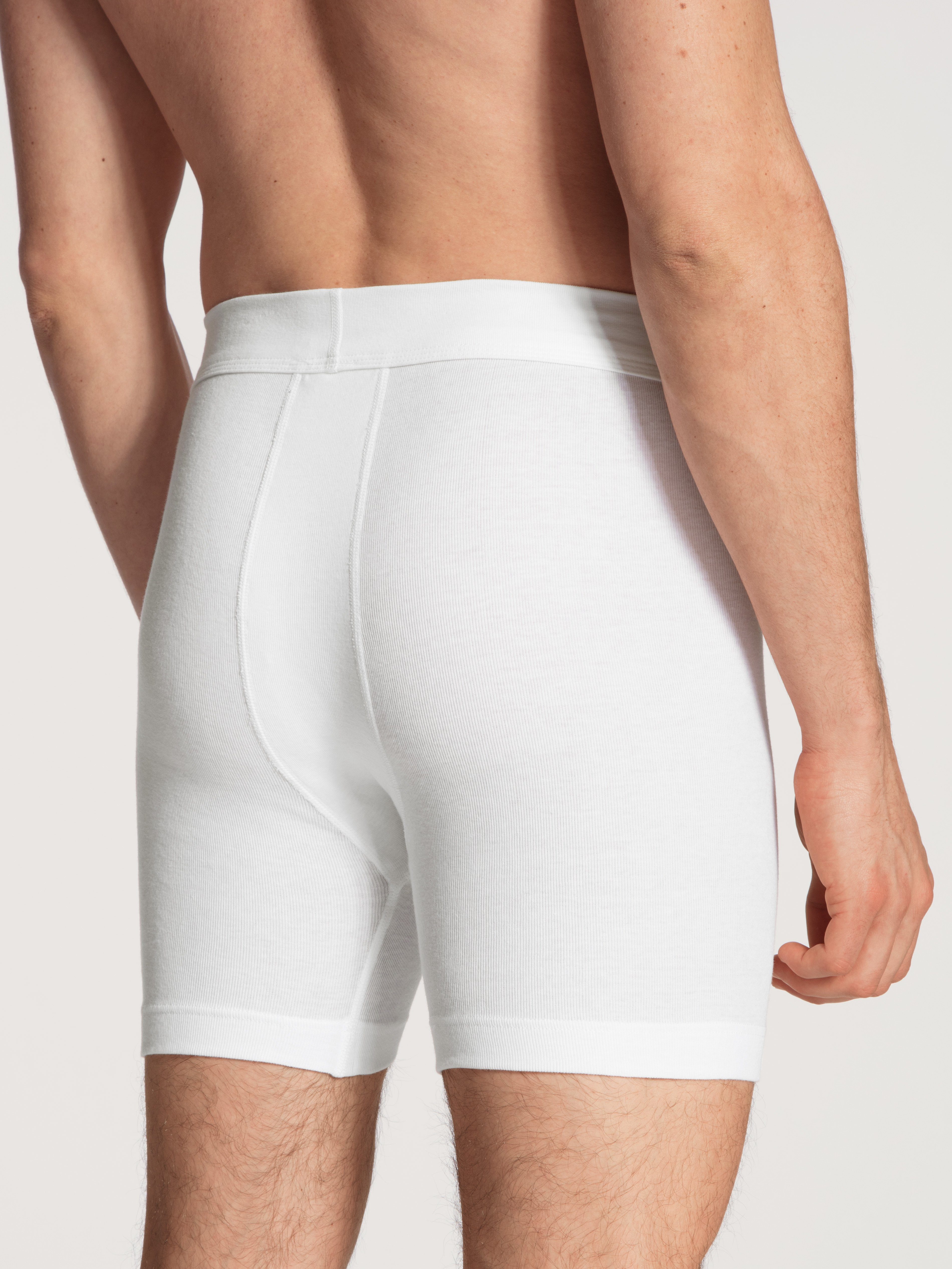 CALIDA Langer Boxer Cotton 1:1 elastischer Softbund, Eingriff, Feinripp-Qualität, langes Bein