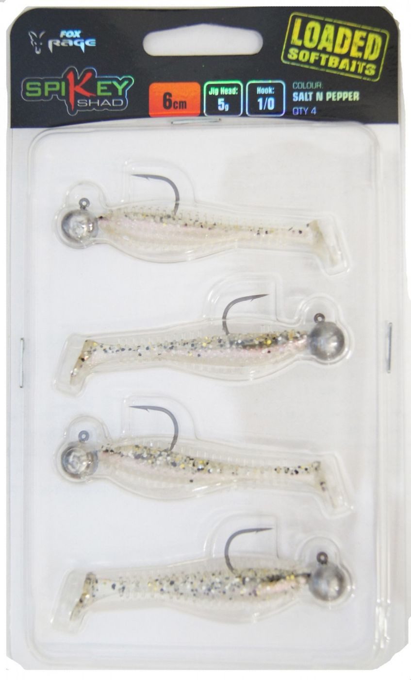 Kunstköder 4 Fox Rage Spikey Shads Loaded 6cm 1/0 5g
