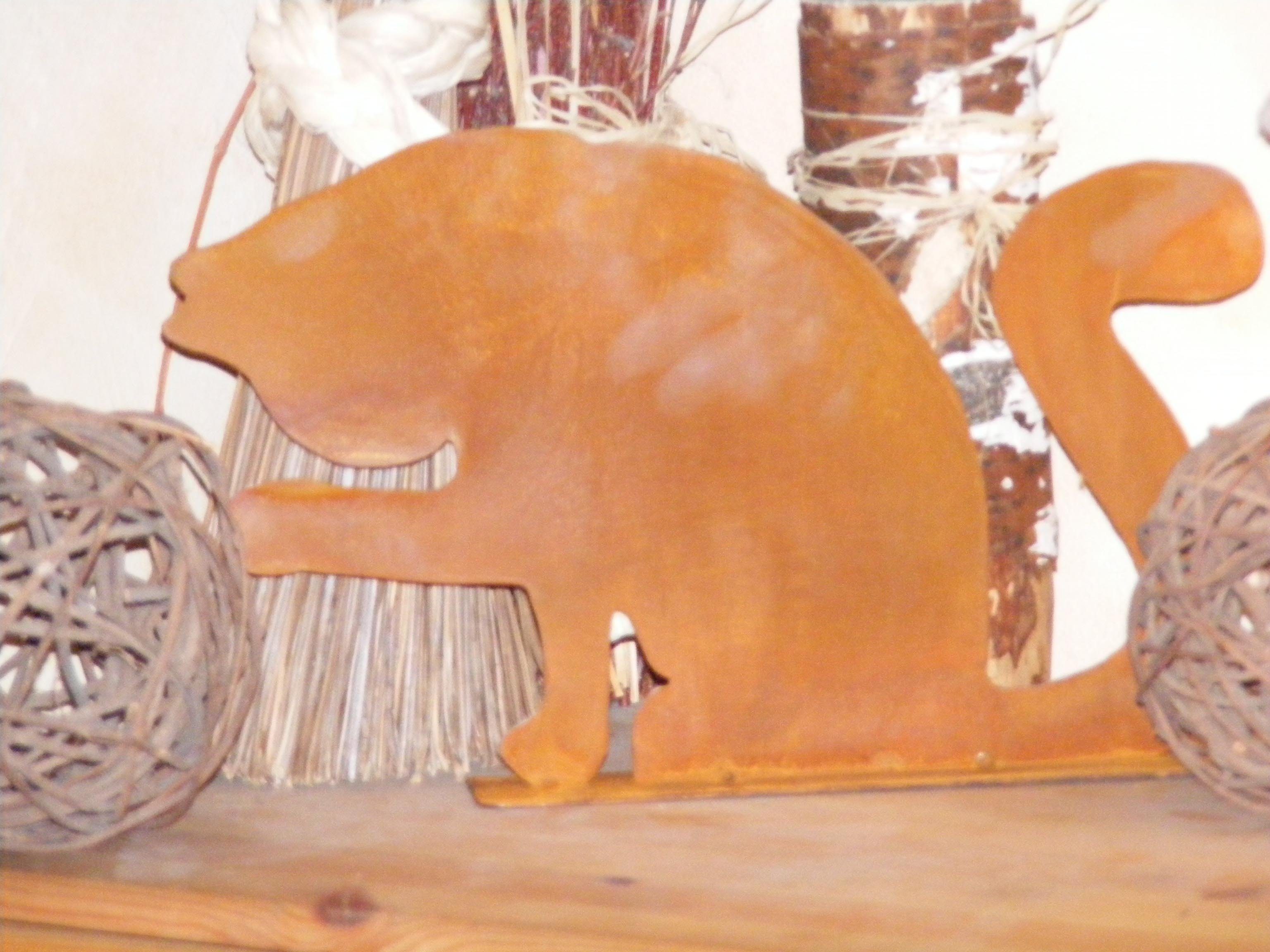 Rostikal Dekofigur Katze Metallfigur Edelrost 22 x 32 cm – wetterfest, für Garten & Deko (1 St), Handgefertigte Dekofigur mit Edelrost – Geschenkidee für Katzenfreunde