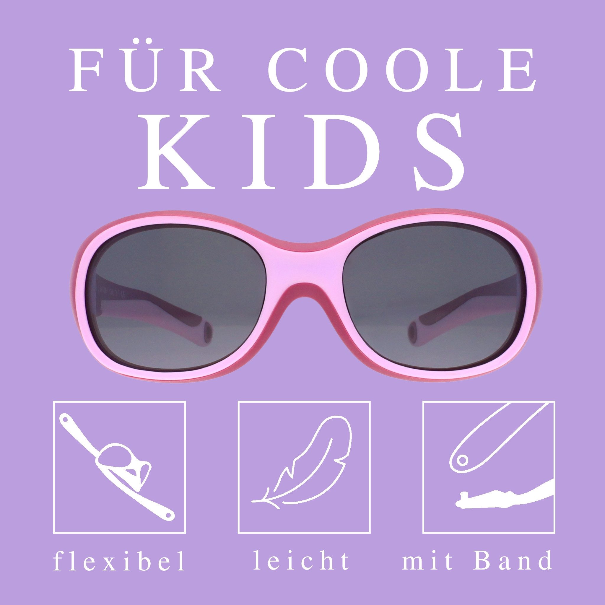 ActiveSol Sonnenbrille Kinder Sonnenbrille Kids, 2-6 Jahre, UV-Schutz, polarisiert Flexibel & Unzerstörbar, Lotuseffekt
