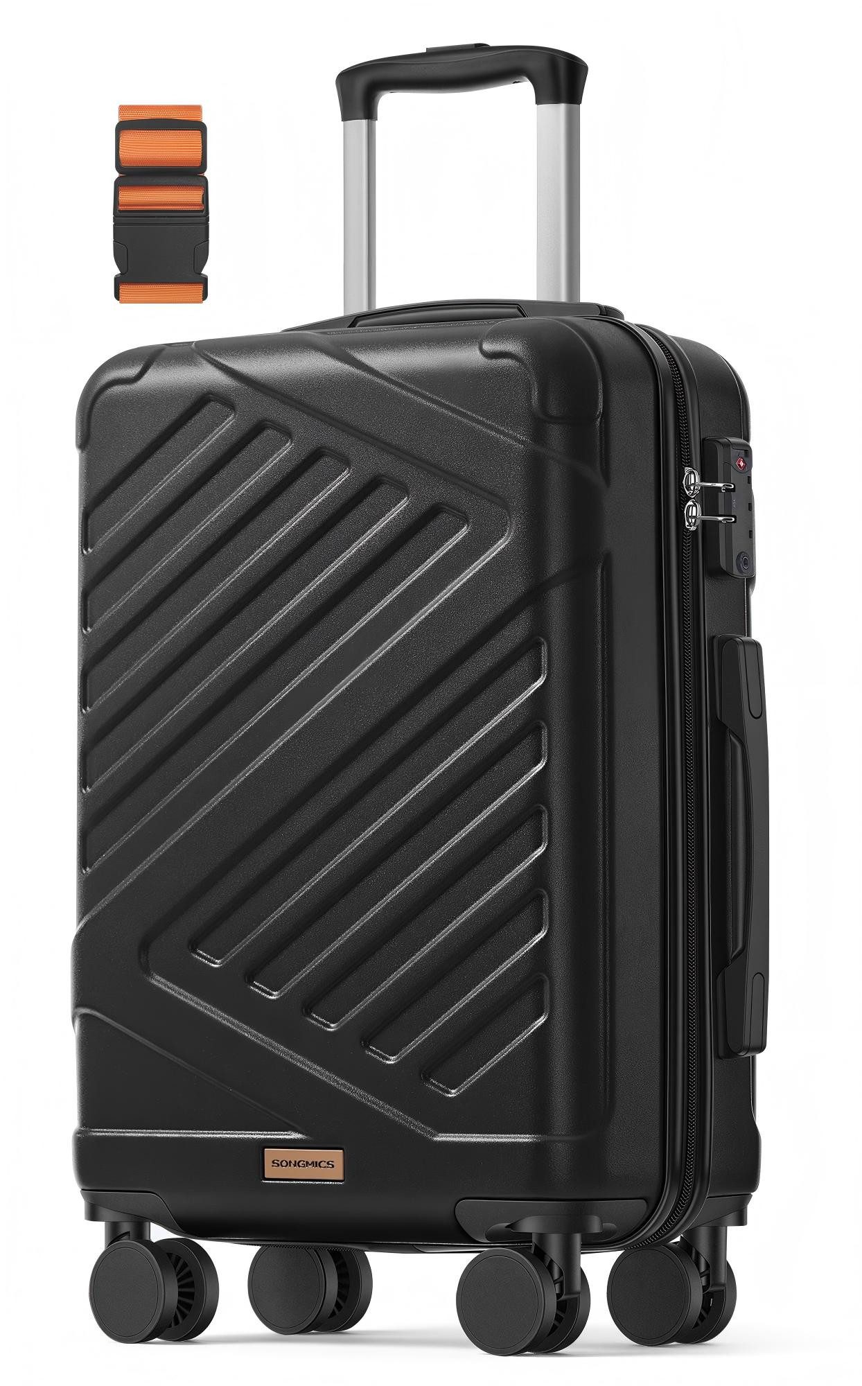 SONGMICS Hartschalen-Trolley Kofferset, 360° Rollen, robuster Reisekoffer, Bordcase, ABS, Handgepäckgeeignet, TSA-Schloss, Zahlenschloss, Koffergurt