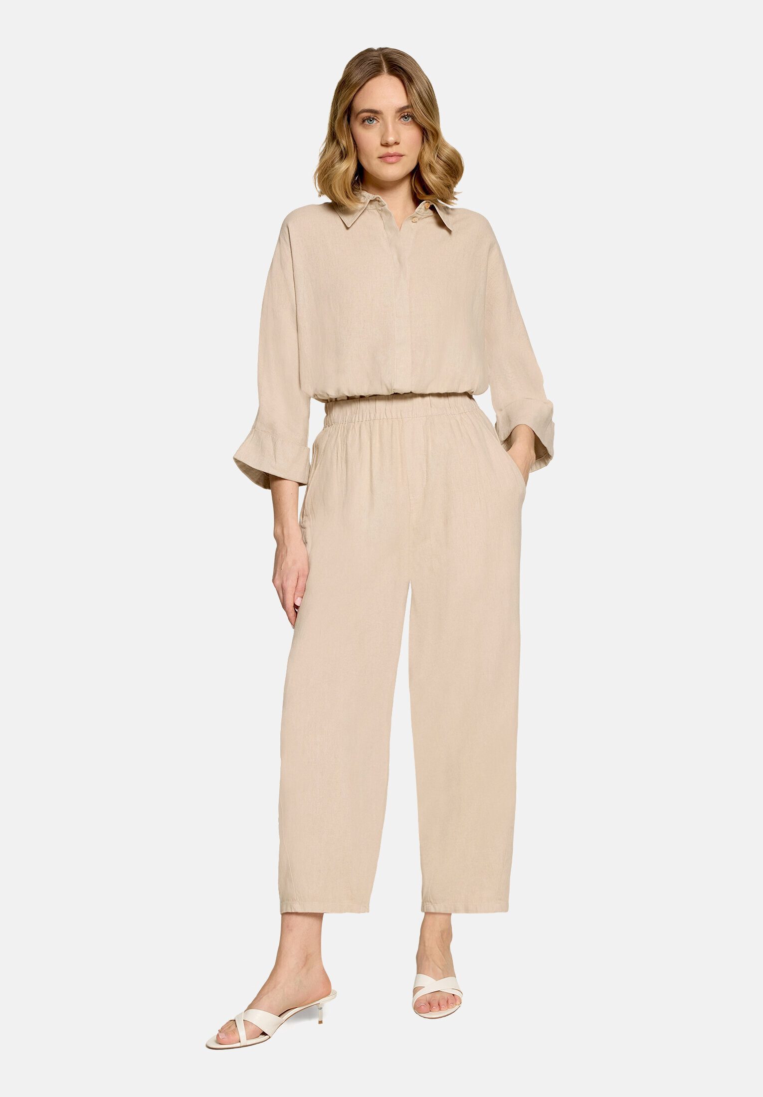 Cartoon Leinenhose Damen mit Gummizug