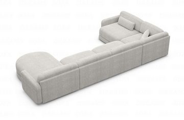 Sofa Dreams Wohnlandschaft Design Stoff Polstersofa Stoffcouch Stoffsofa Valencia U Form Couch, Loungesofa