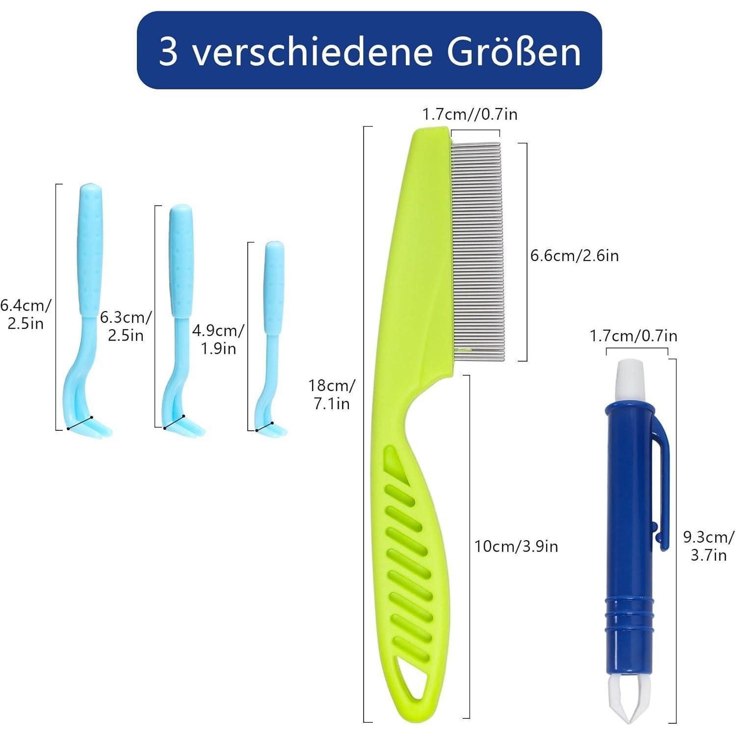 LuxusKollektion Hundewindel Zeckenentferner Set 8tlg. mit Lupe Hunde Katze